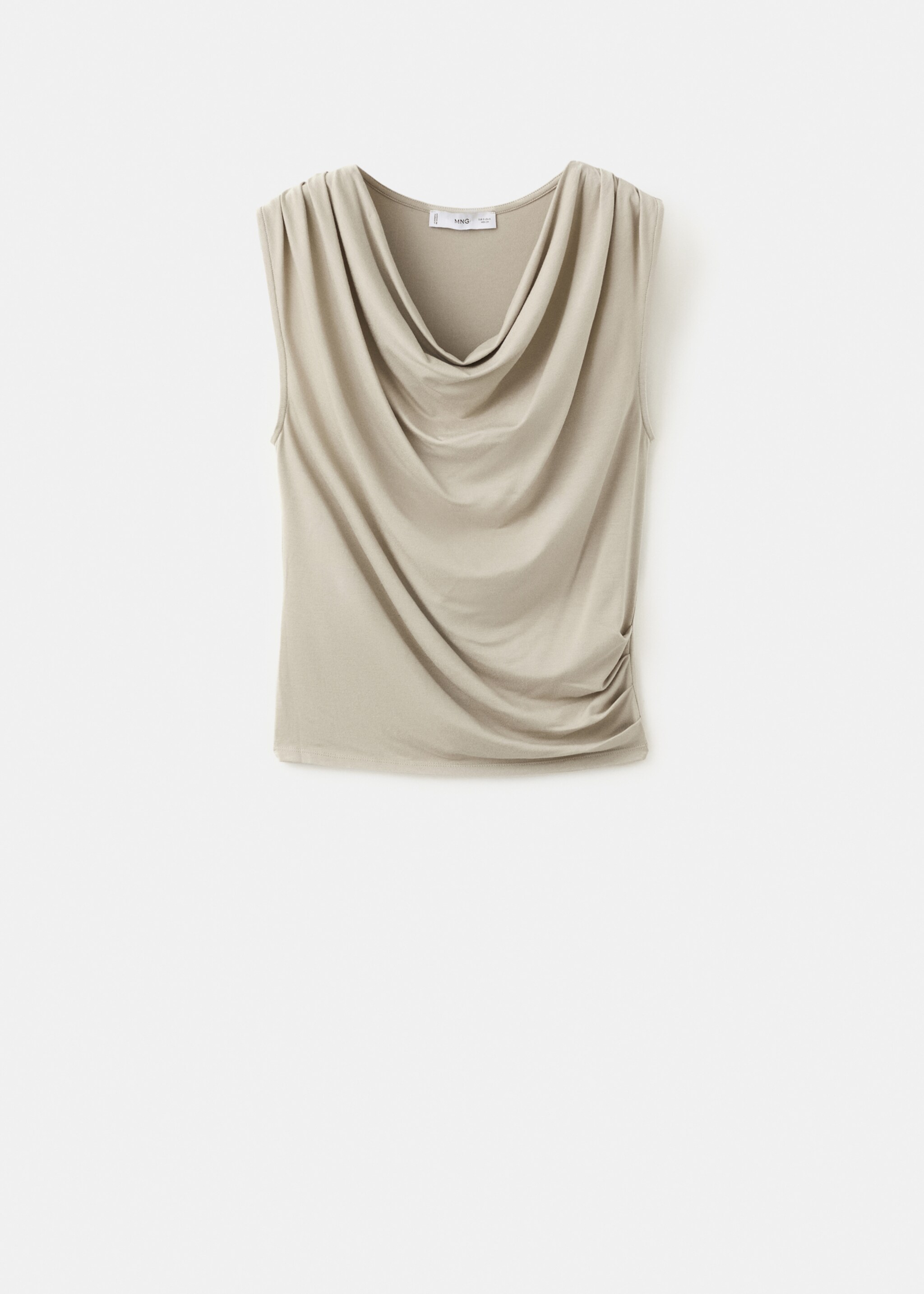 Draped fitted t-shirt - Article without model, Light/Pastel Grey. Ref: 27045843-00.