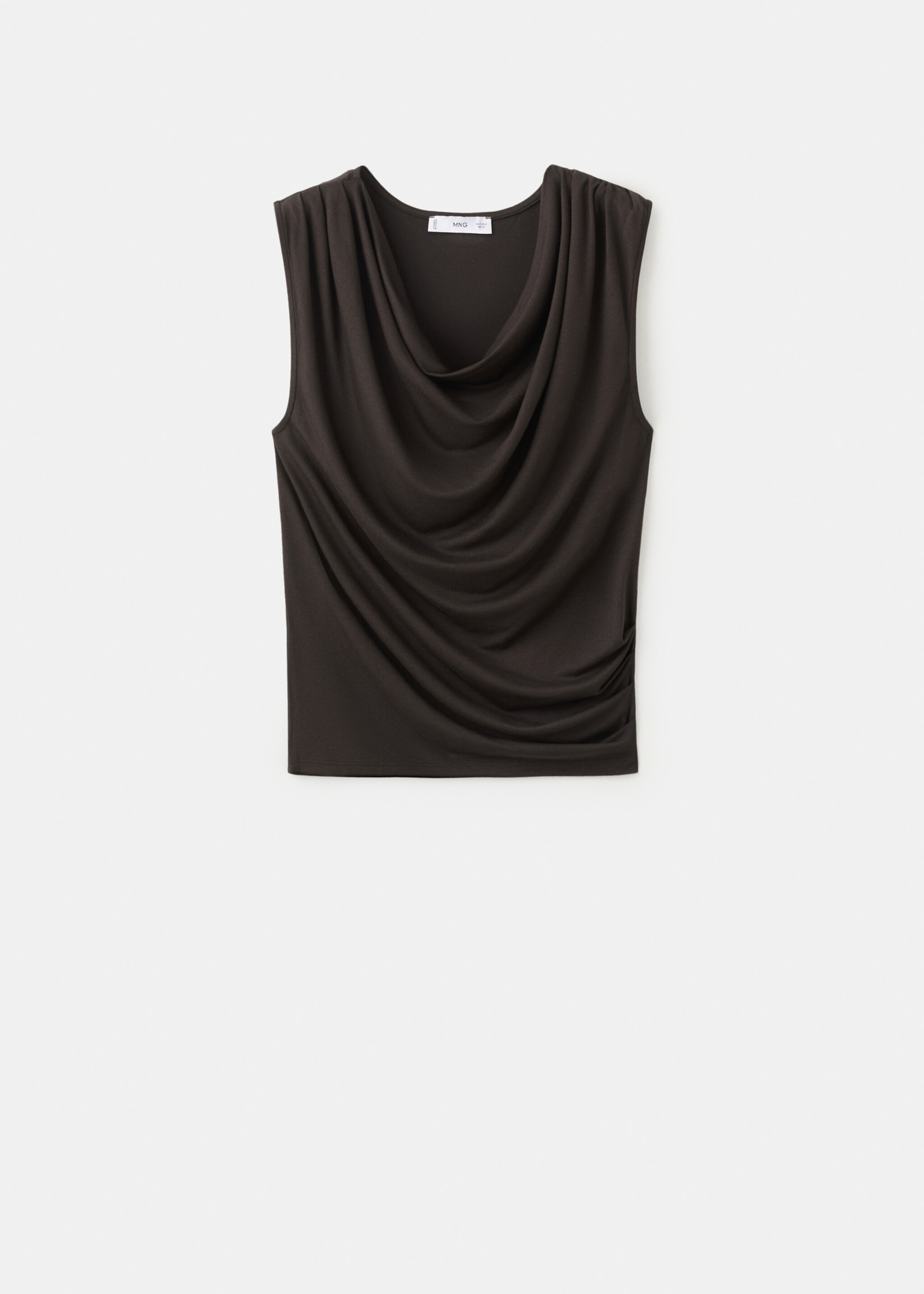 Draped fitted t-shirt - Article without model, Brown. Ref: 27045843-00.