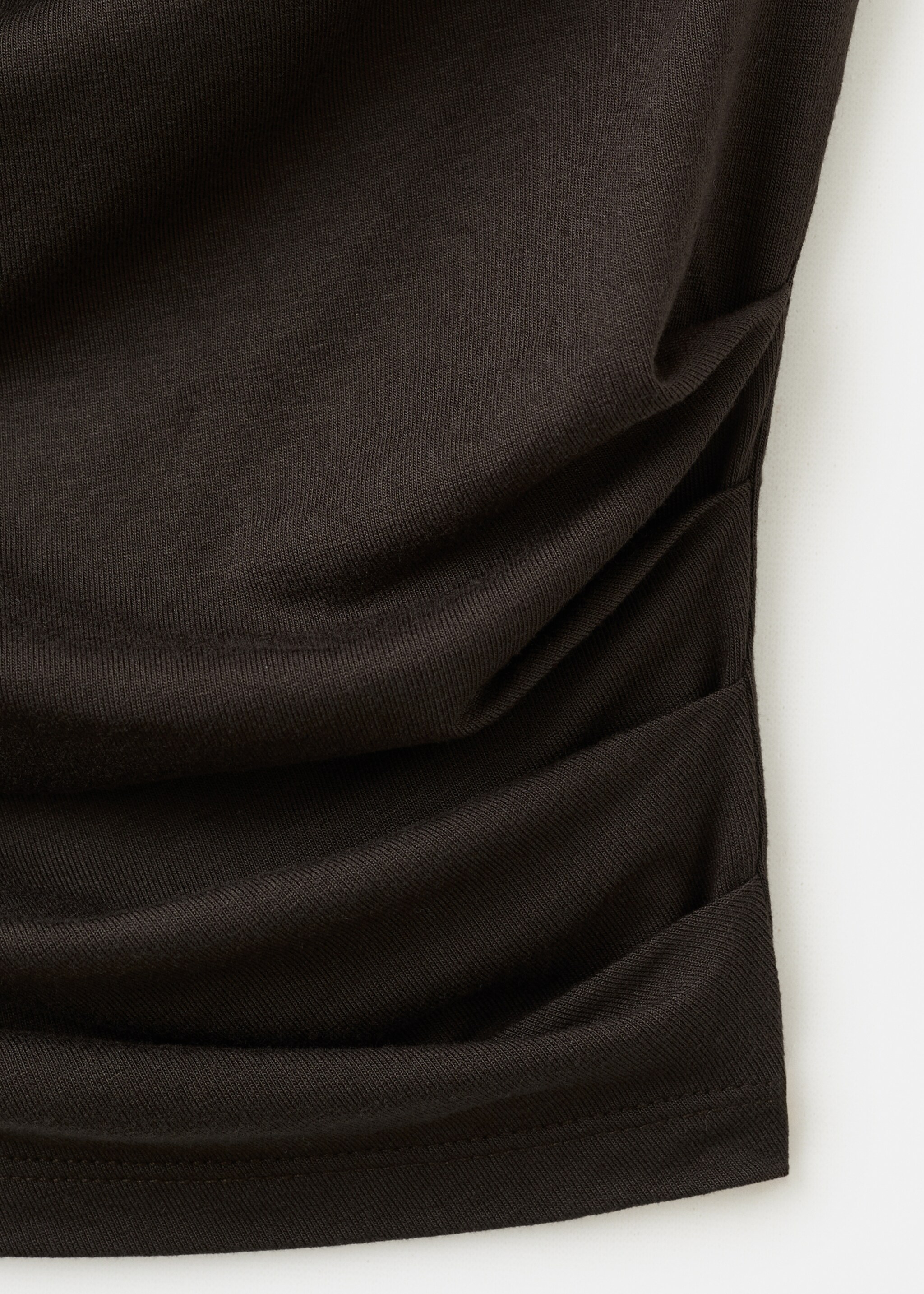Draped fitted t-shirt - Details of the article 0, Brown. Ref: 27045843-00.