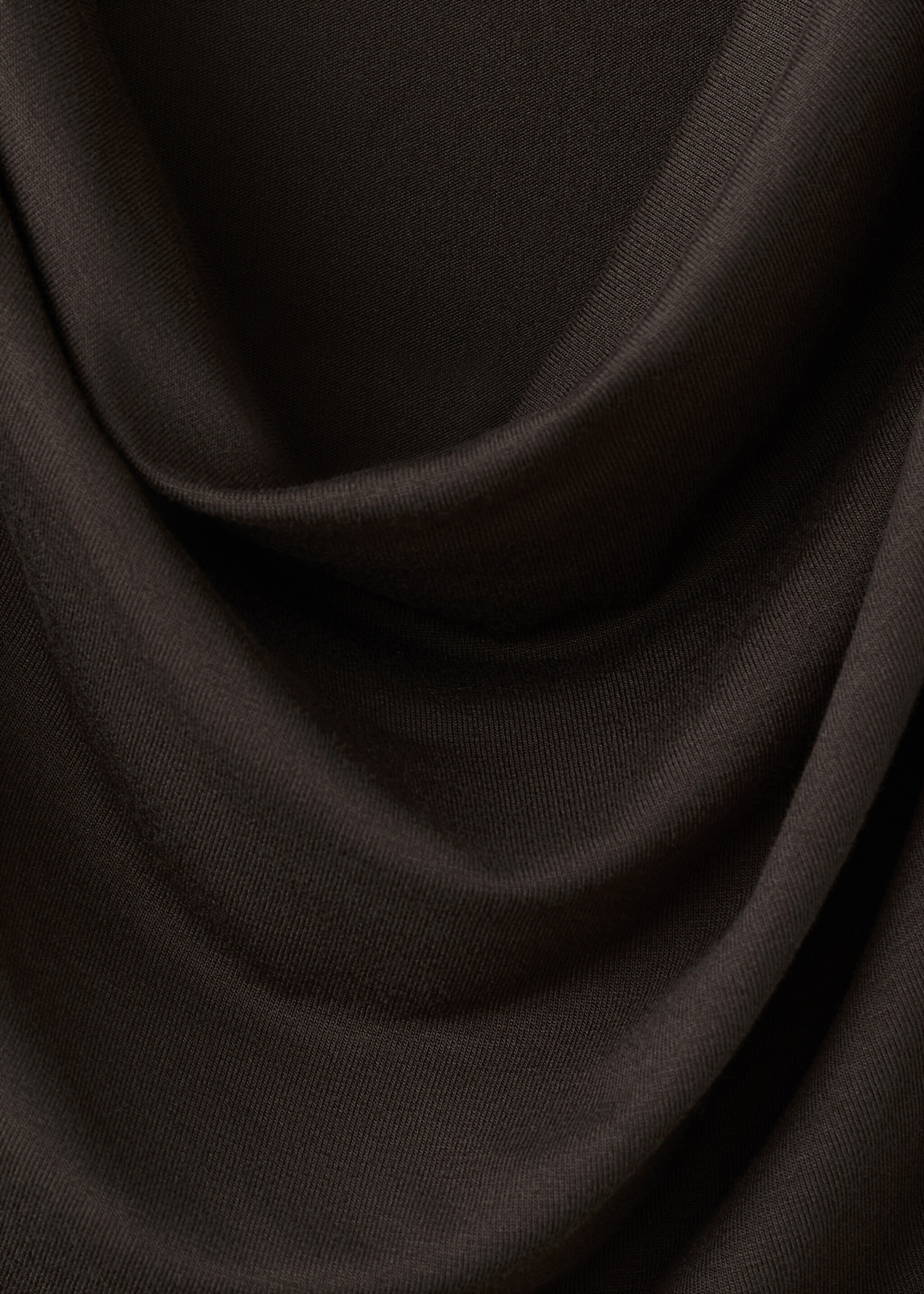 Draped fitted t-shirt - Details of the article 8, Brown. Ref: 27045843-00.