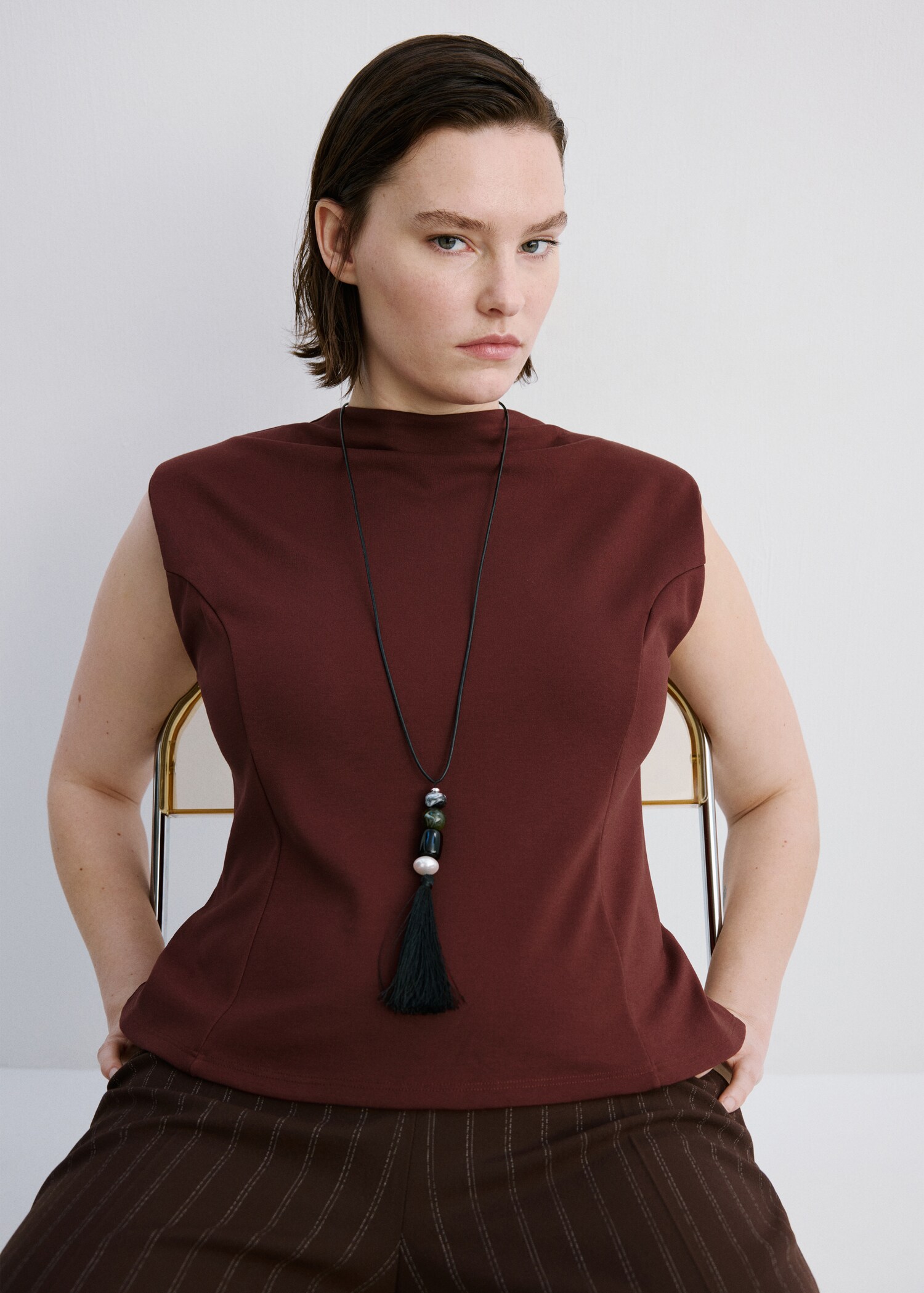 Peplum shoulder pad T-shirt - Details of the article 5