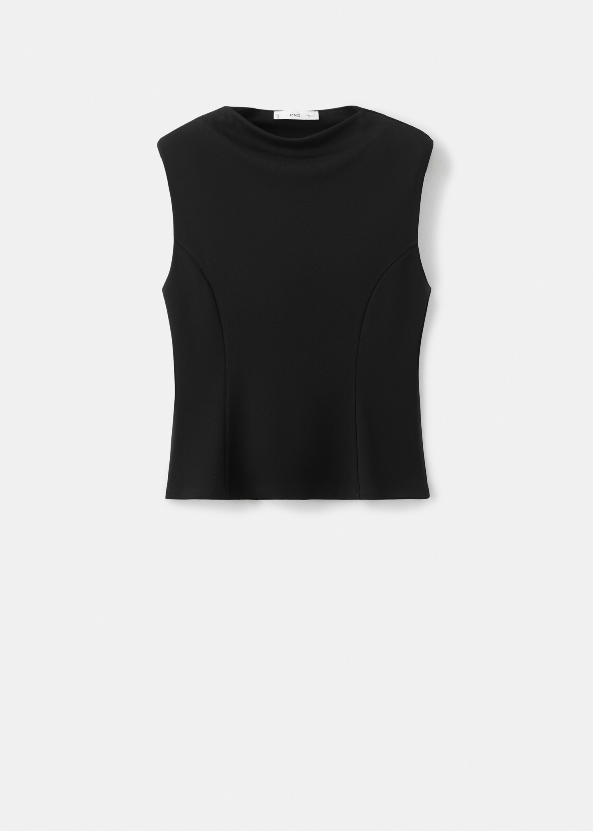 Peplum shoulder pad T-shirt - Article without model, Black. Ref: 27045844-00.