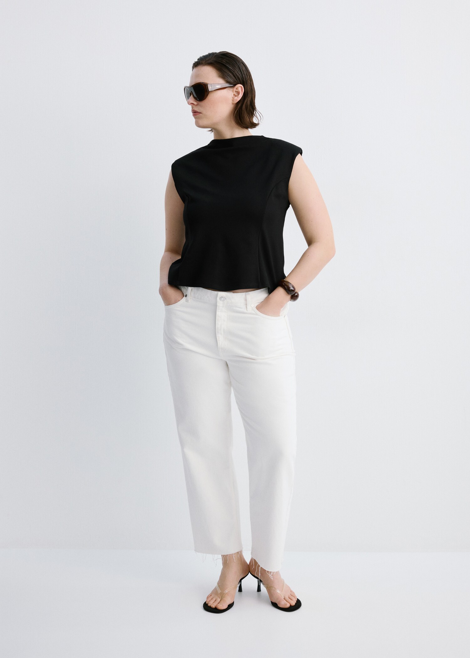Peplum shoulder pad T-shirt - Details of the article 3