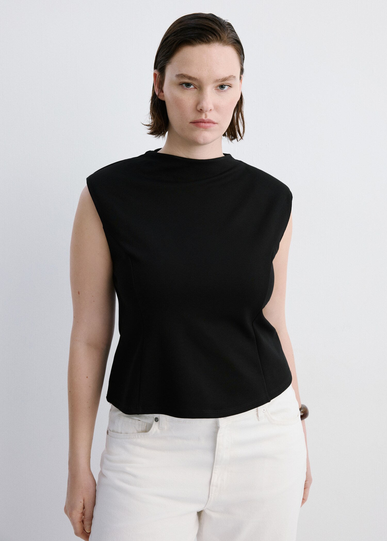 Peplum shoulder pad T-shirt - Details of the article 5