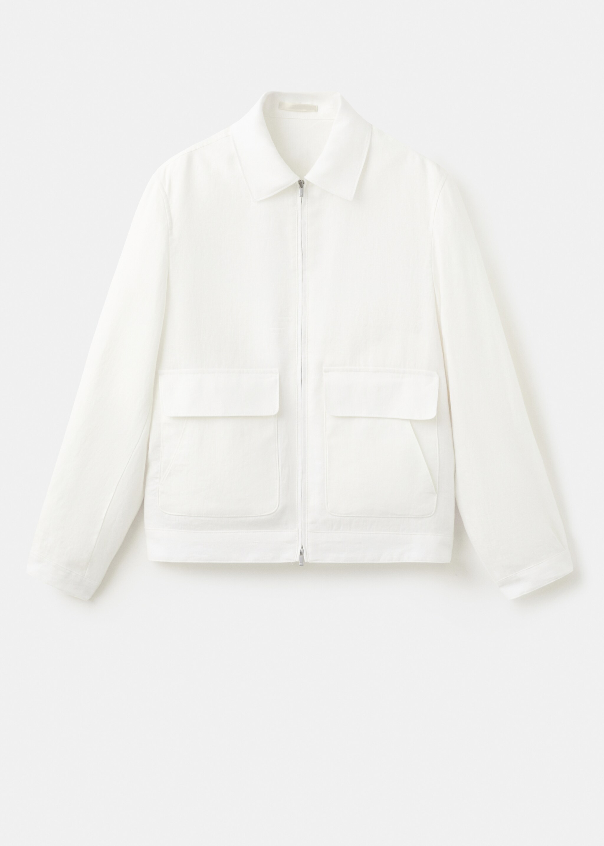 Chaqueta 100% lino bolsillos - Artículo sin modelo, Blanco. Ref: 27045930-00.