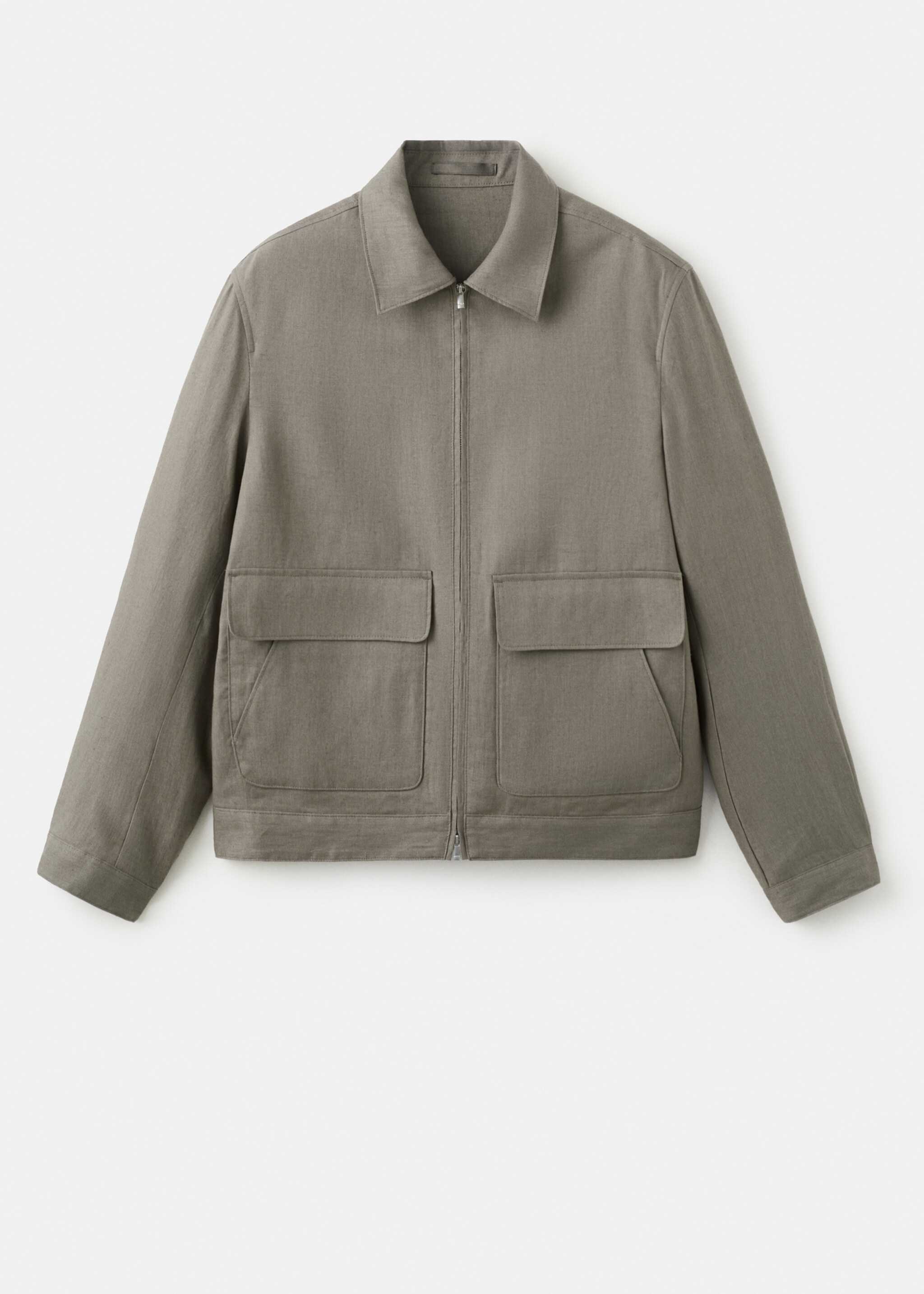 Chaqueta 100% lino bolsillos - Artículo sin modelo, Marrón medio. Ref: 27045930-00.