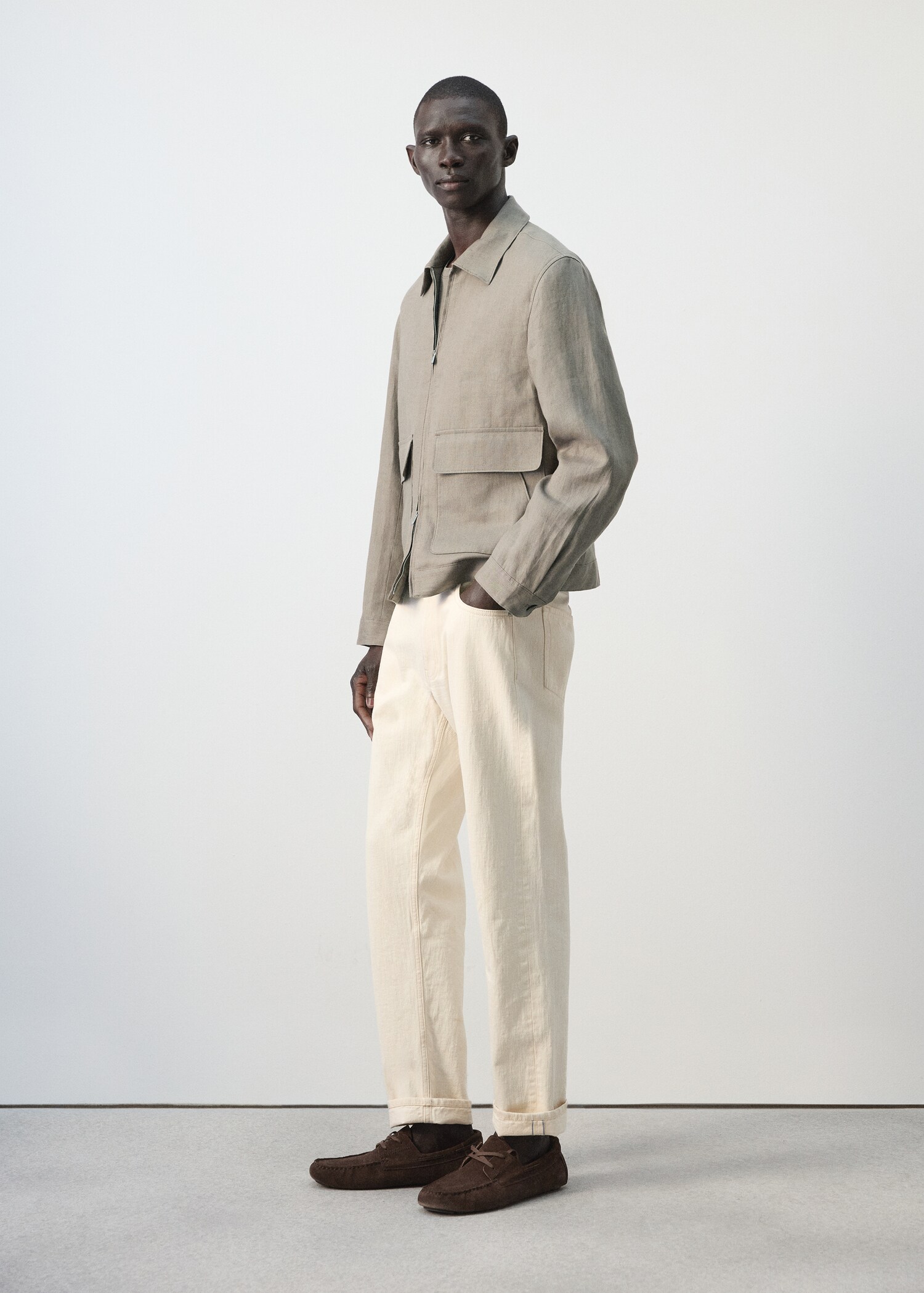 100% linen jacket with pockets - Details of the article 2