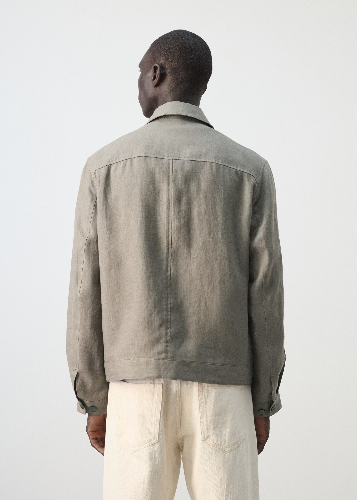 100% linen jacket with pockets - Reverse of the article