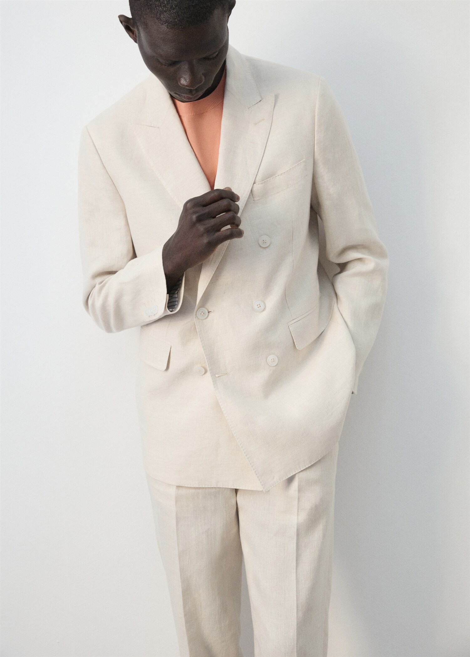 Veste costume croisée Amalfi 100 % lin slim-fit - Détail de l'article 1