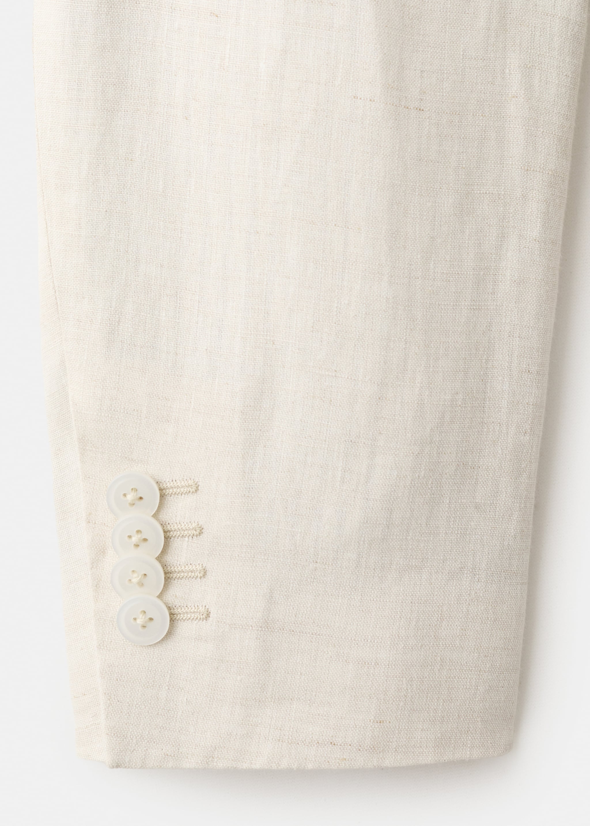 Двубортный костюмный пиджак slim fit Amalfi 100% лен - Деталь изделия 8, Экрю. Ref: 27045931-00.