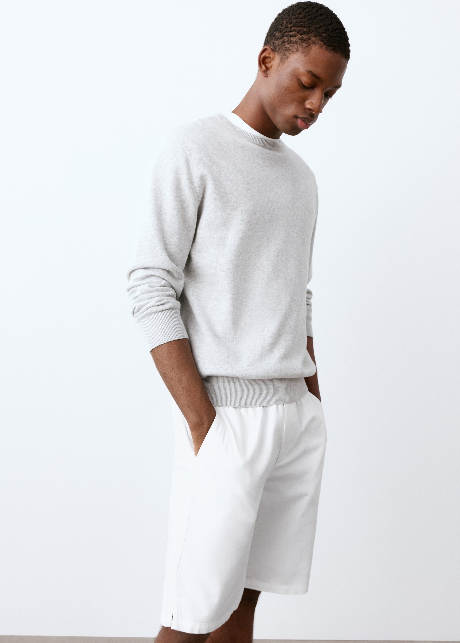 Bermuda coton cordon - Plan moyen