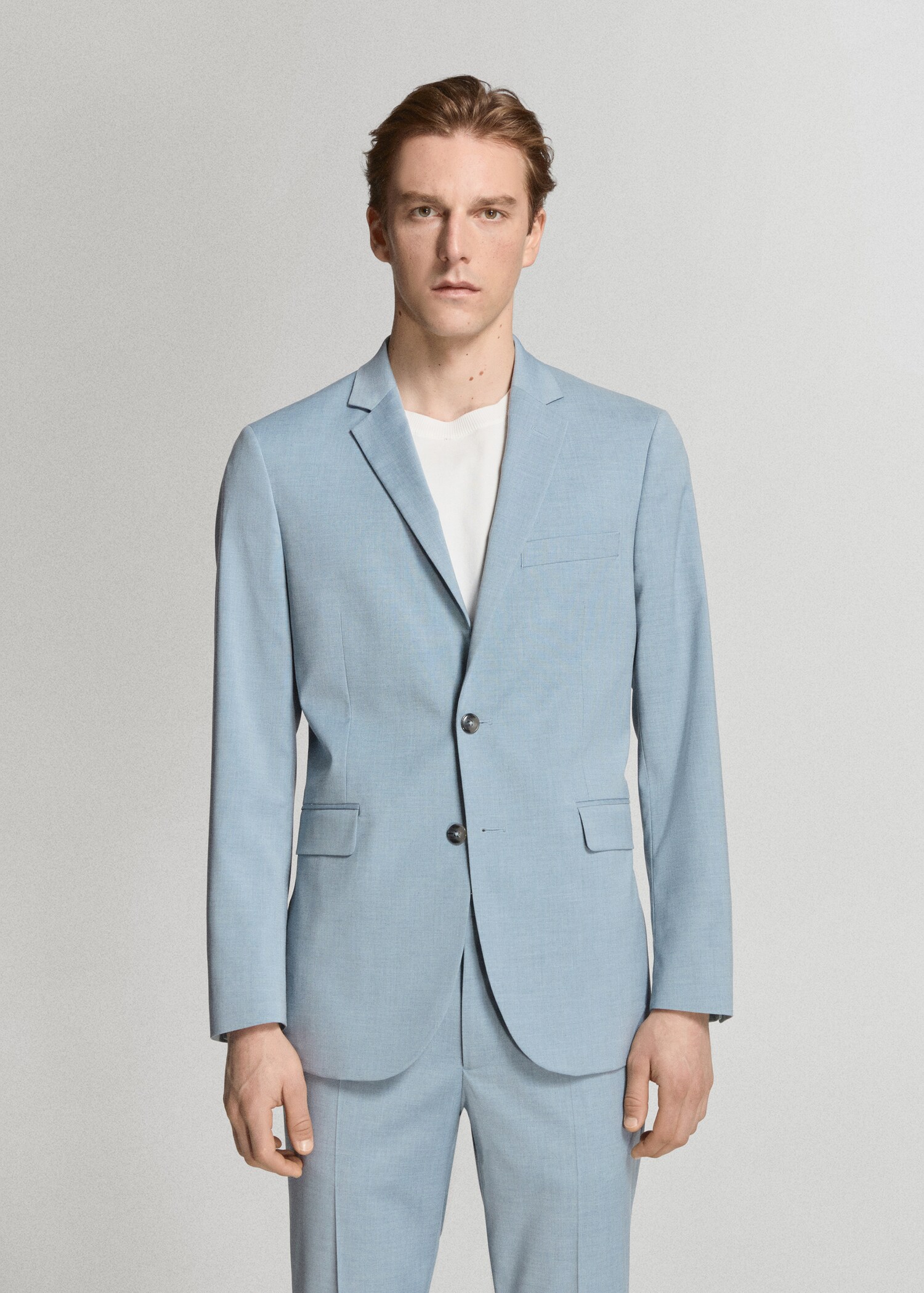 بليزر بدلة سليم فيت بقماش مرن - رؤية وسط