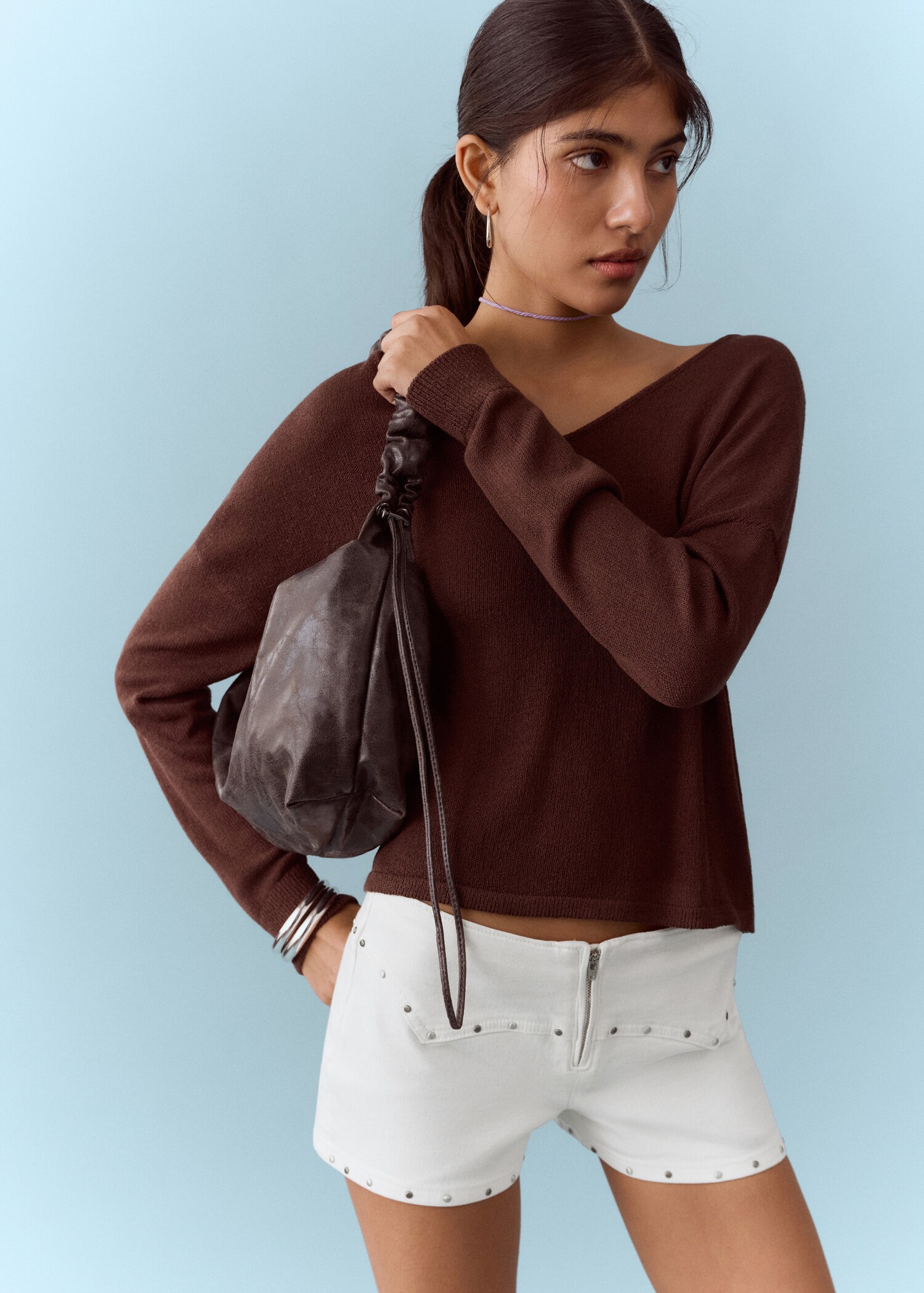 Studded mini shorts - Details of the article 4