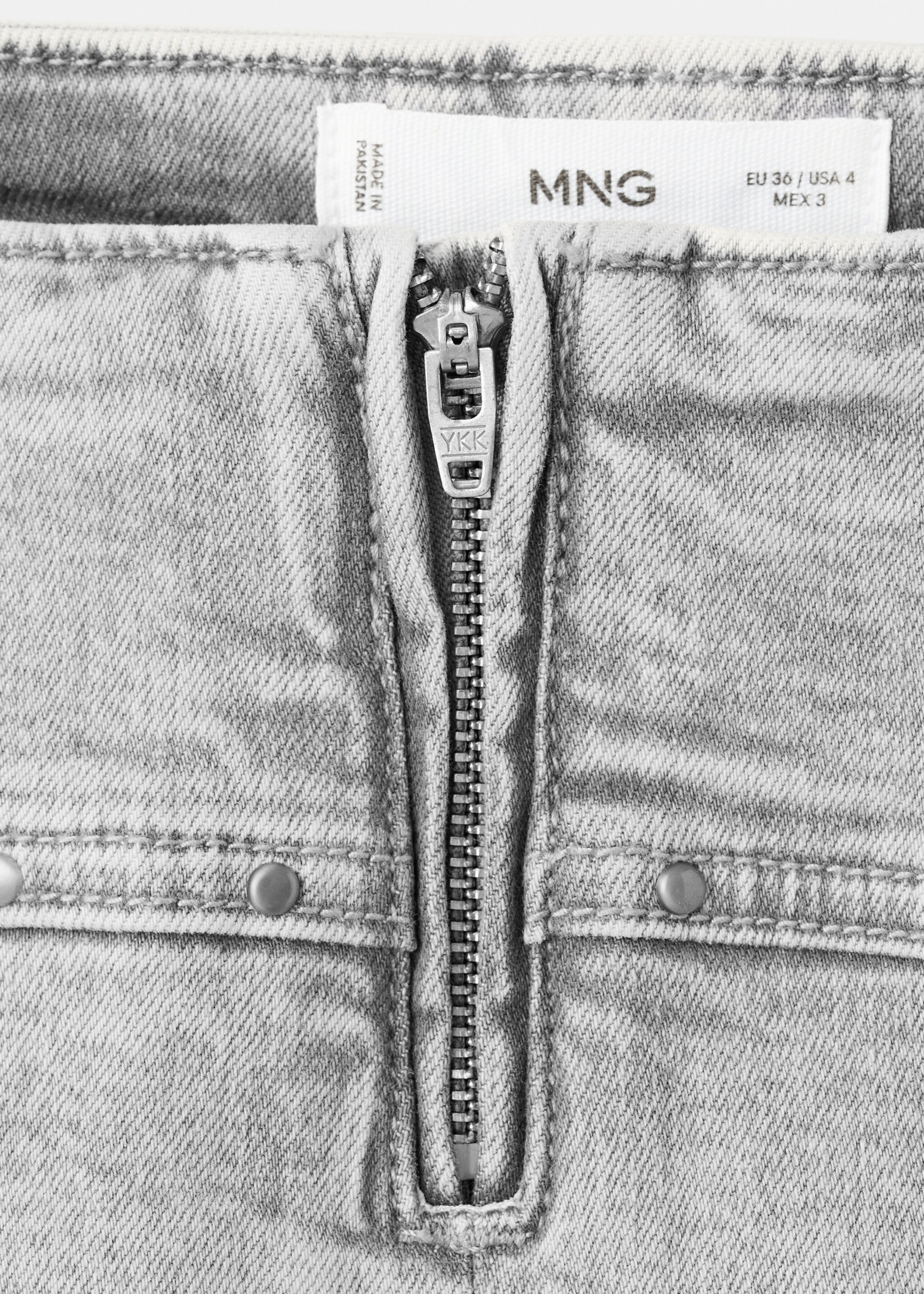 Studded mini shorts - Details of the article 8, Denim Grey. Ref: 27045938-00.