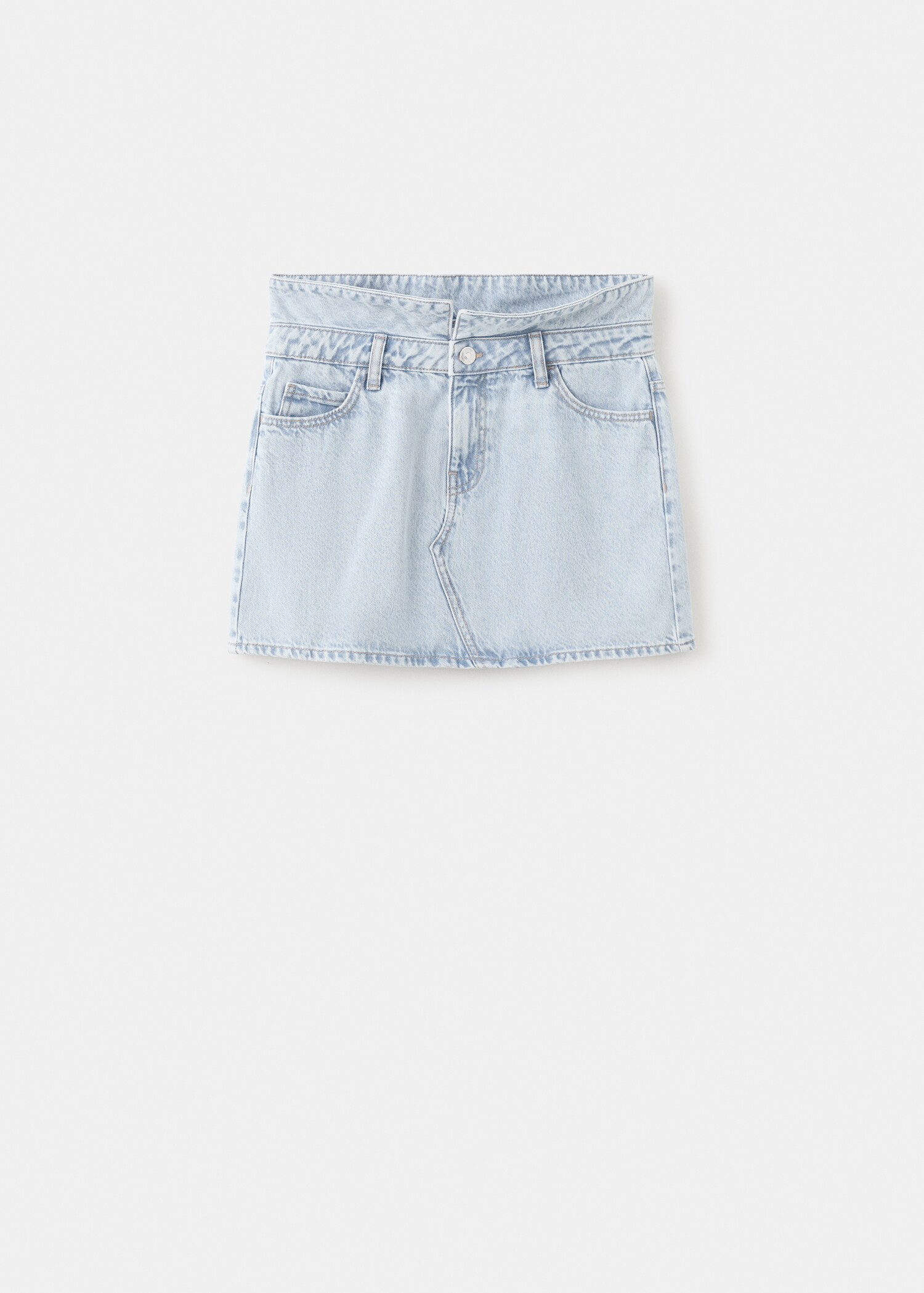 تنورة جينز بتفاصيل مقلوبة - منتج دون نموذج