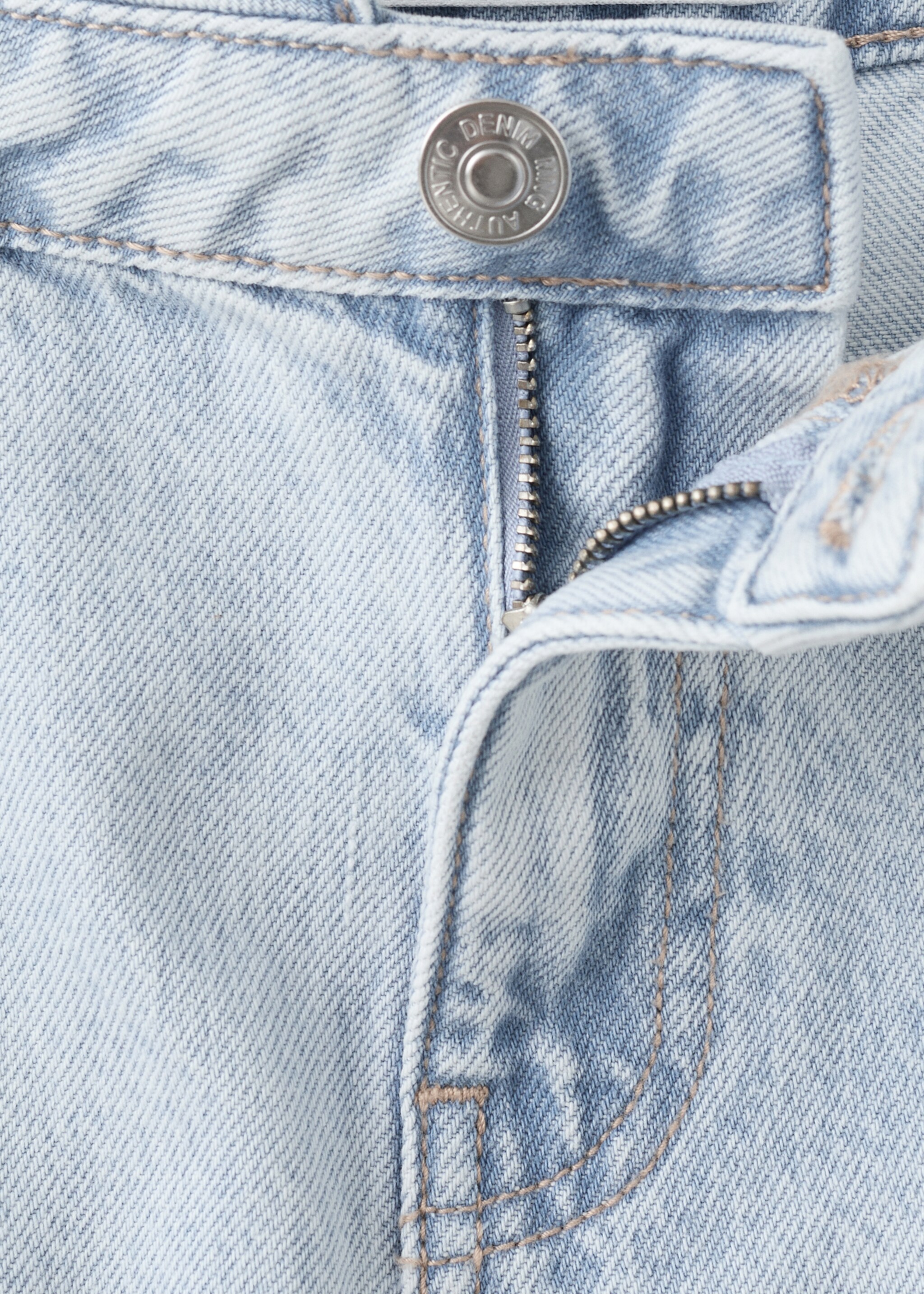 تنورة جينز بتفاصيل مقلوبة - تفاصيل المنتج 8, أزرق مبيض. Ref: 27045939-00.