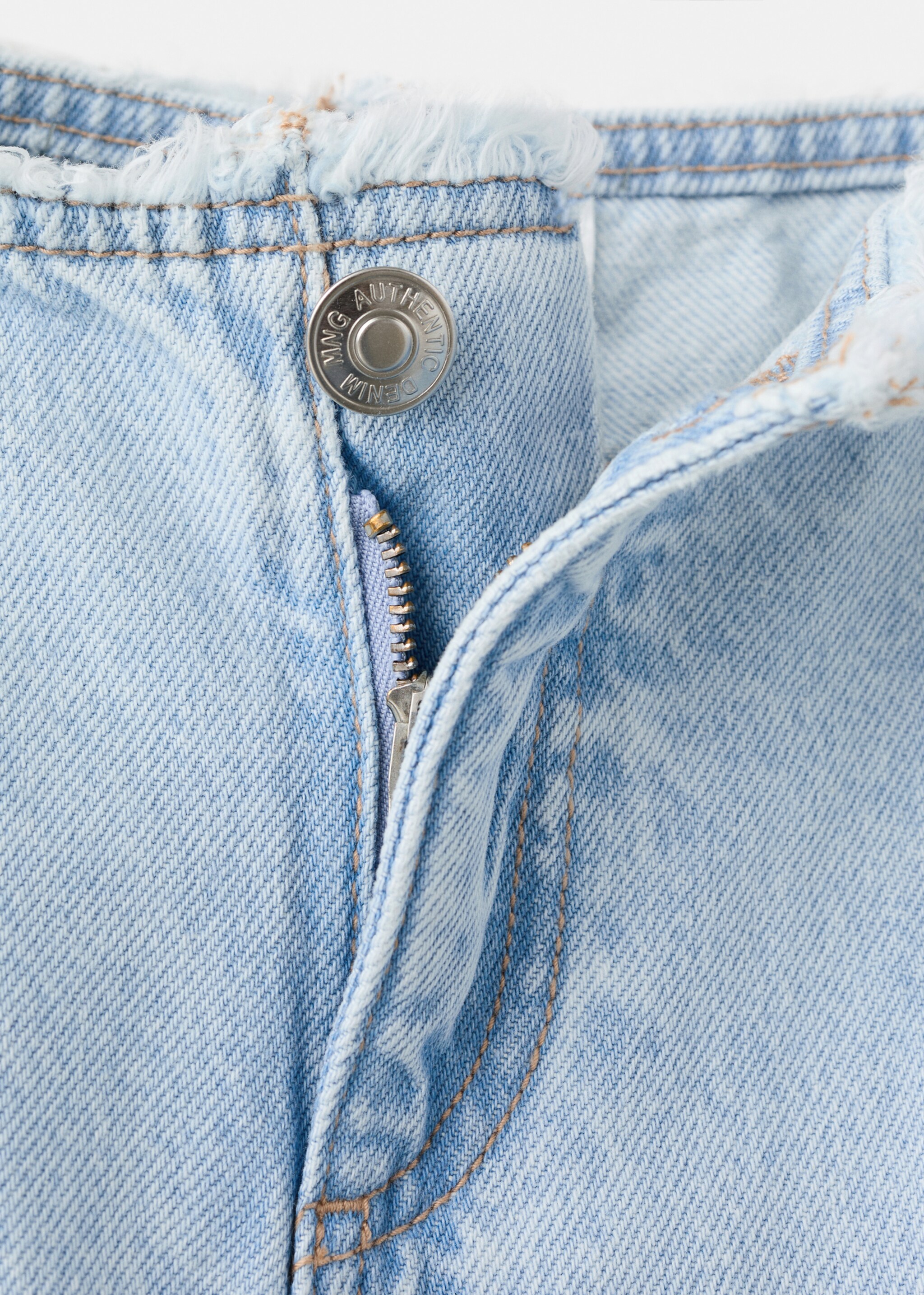 허리 부분이 해진 긴 데님 스커트 - 상품 내역: 8, 블리치 블루. Ref: 27045940-00.