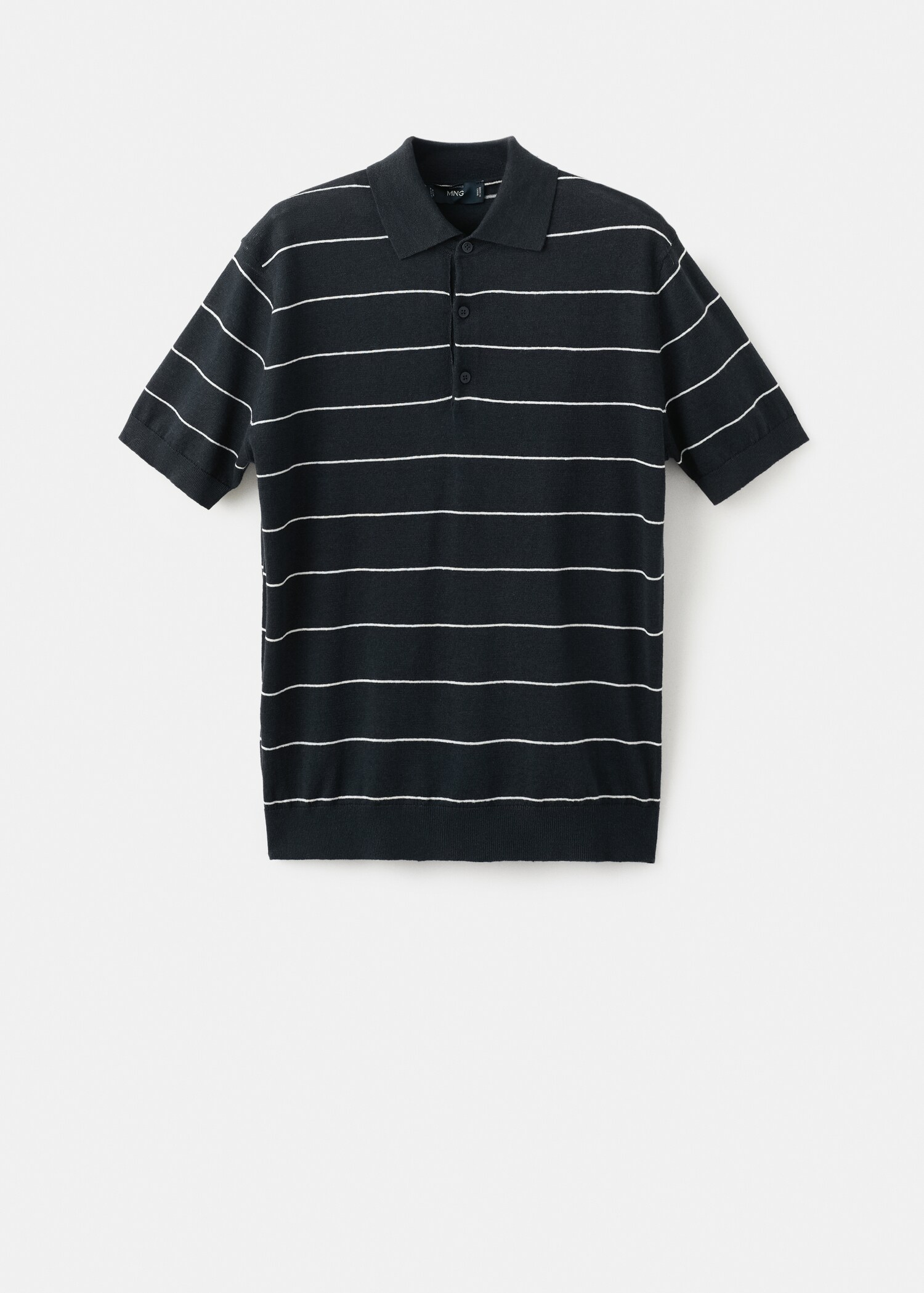 Linen blend striped polo shirt - Article without model