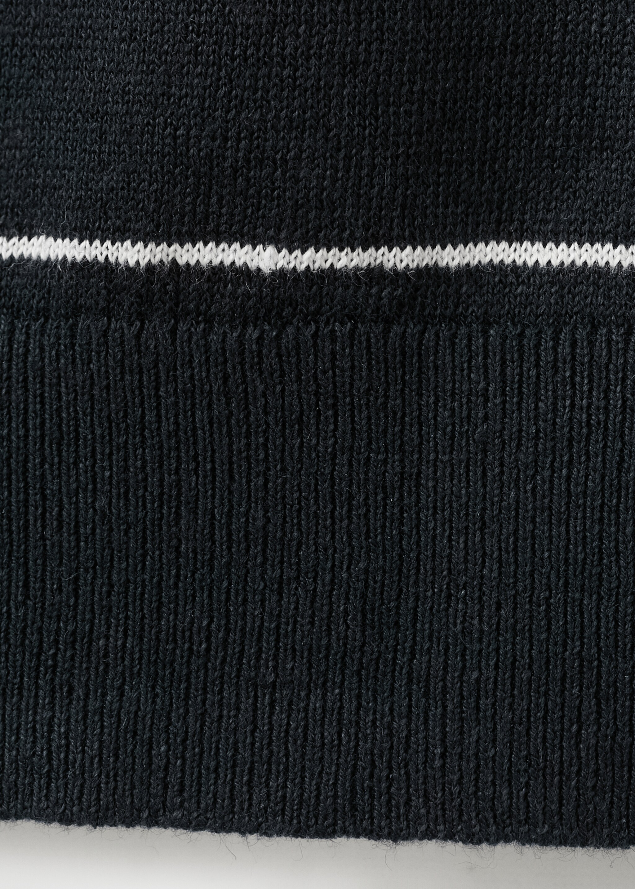 Linen blend striped polo shirt - Details of the article 0, Navy. Ref: 27045942-00.