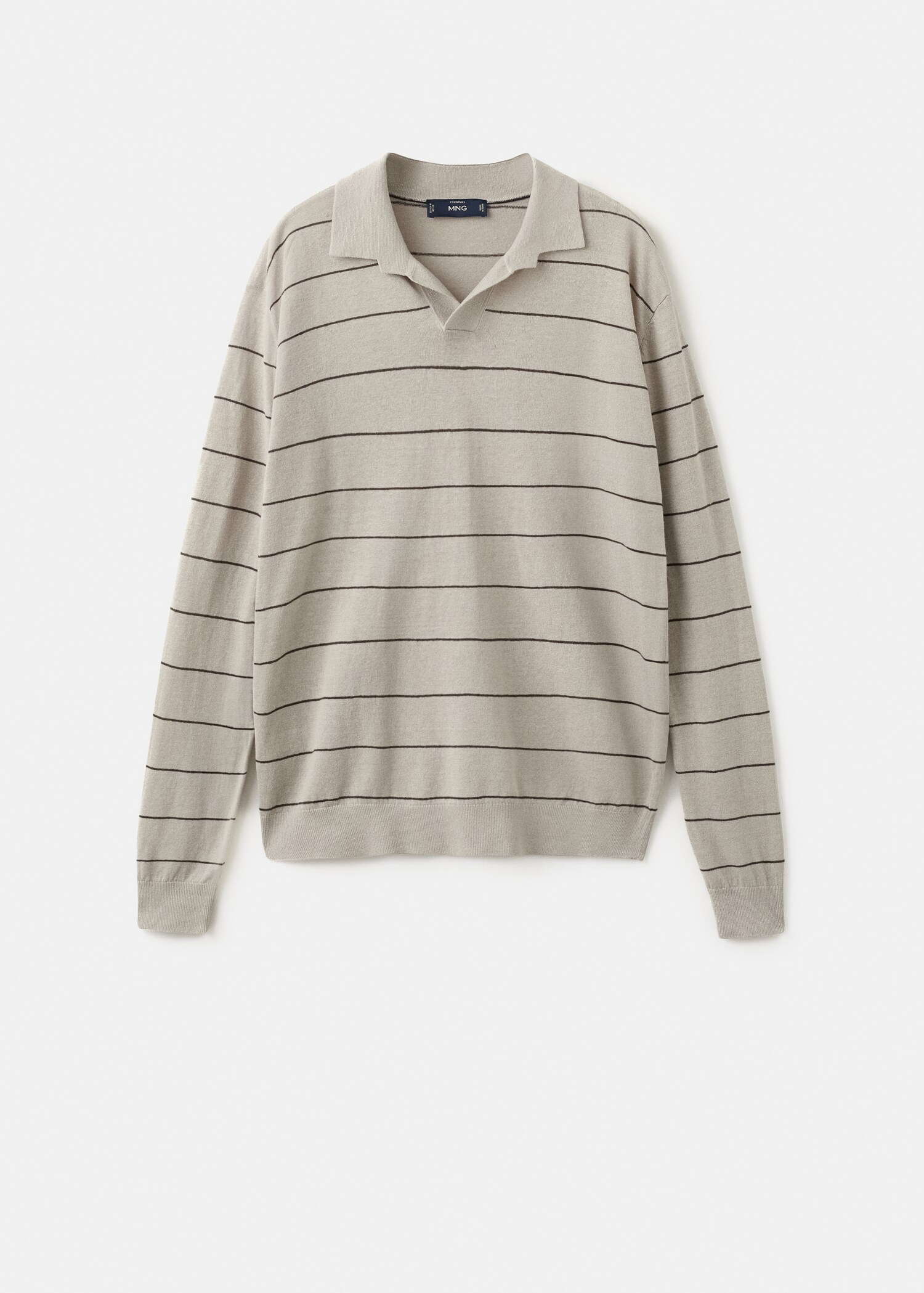 بولو جيرسي مزيج كتان مخطط - منتج دون نموذج