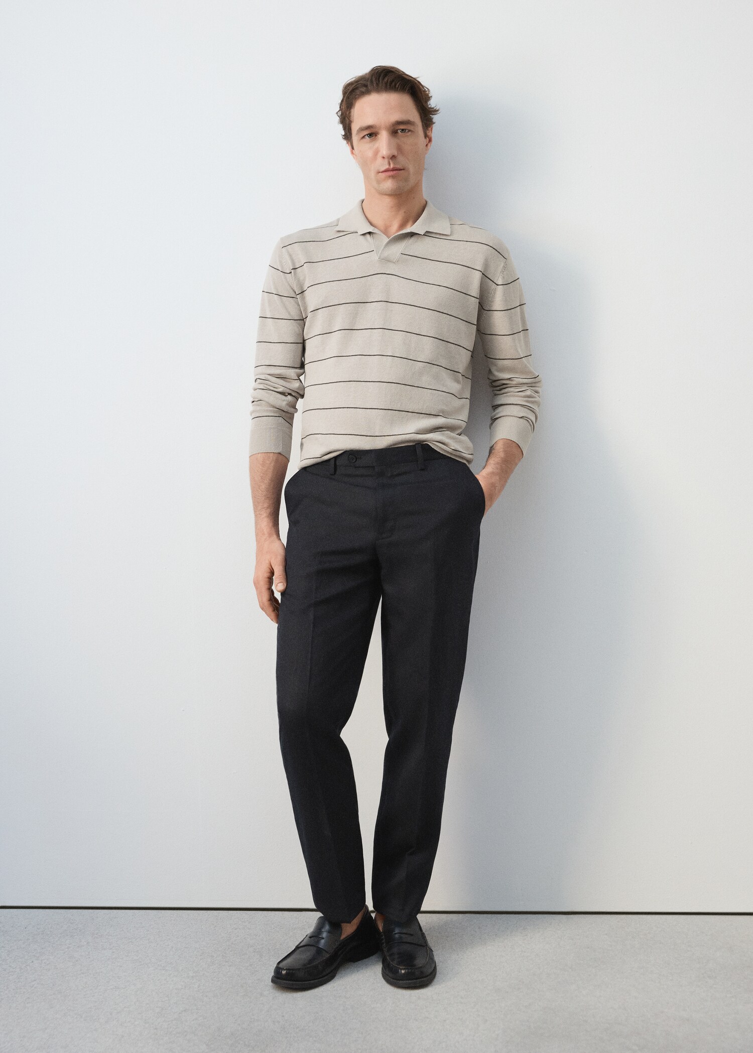 بولو جيرسي مزيج كتان مخطط - تفاصيل المنتج 4