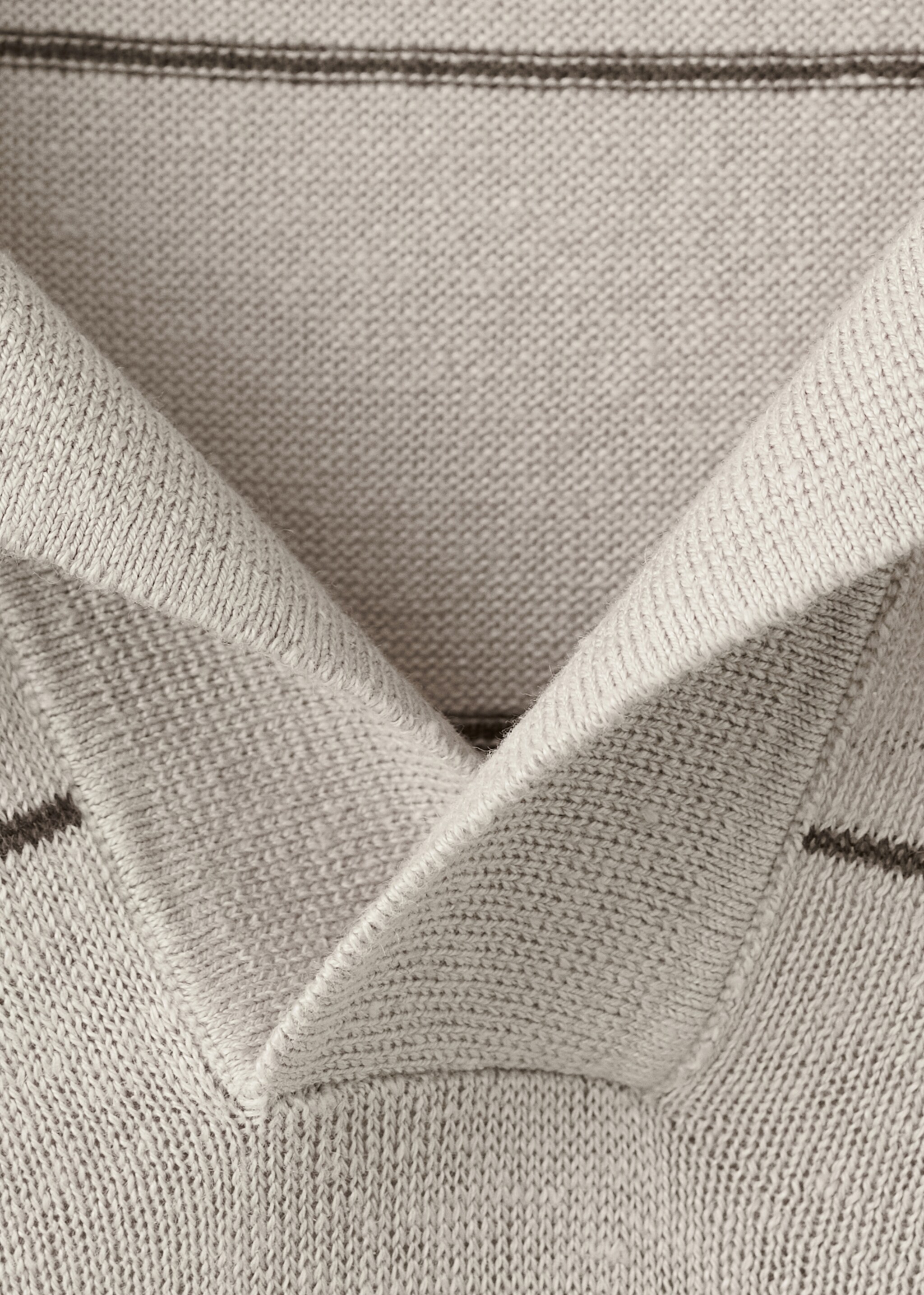 بولو جيرسي مزيج كتان مخطط - تفاصيل المنتج 8, بيج. Ref: 27045943-00.