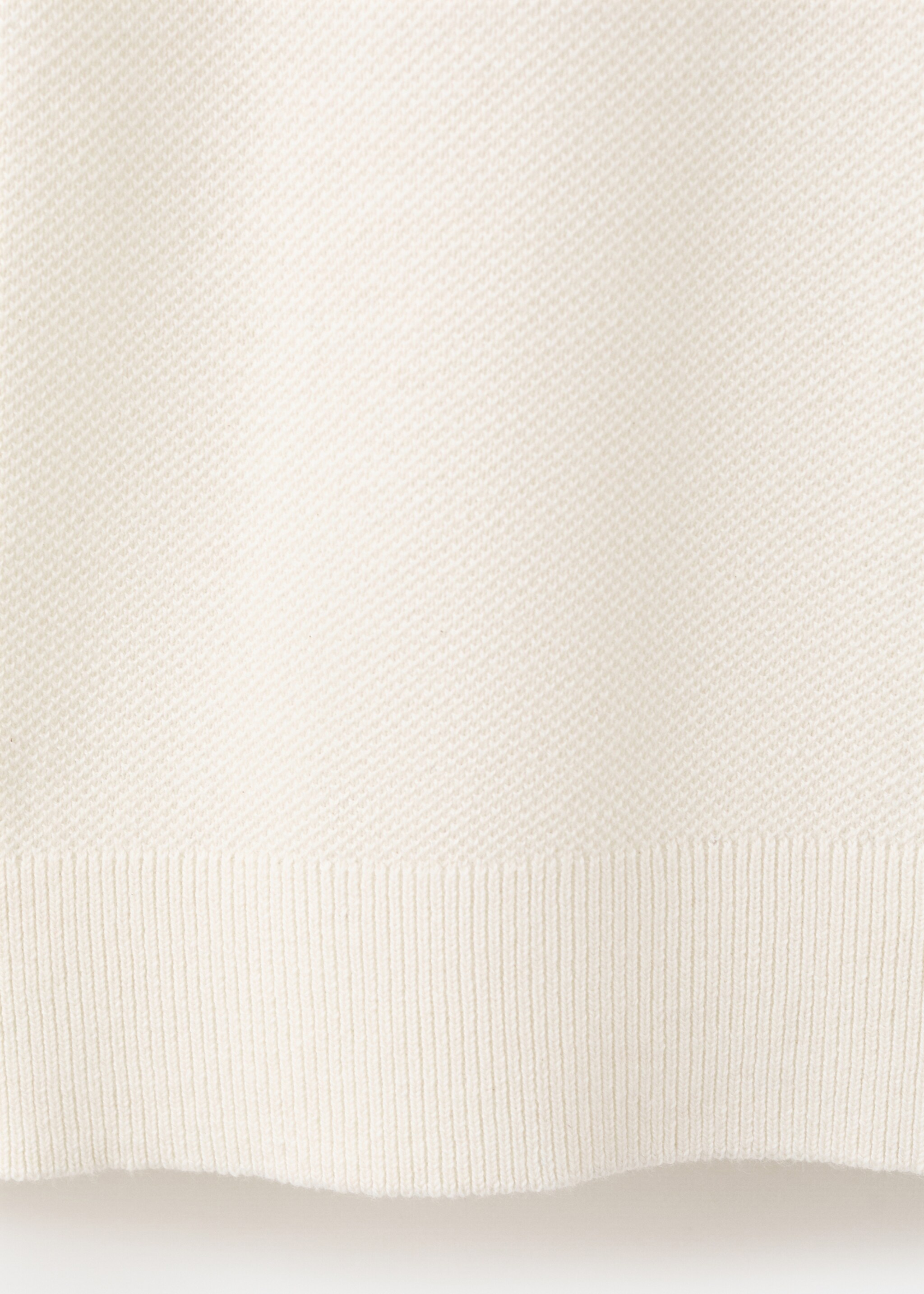 Microstructure fine knit polo shirt - Details of the article 0, Ivory White. Ref: 27045944-00.