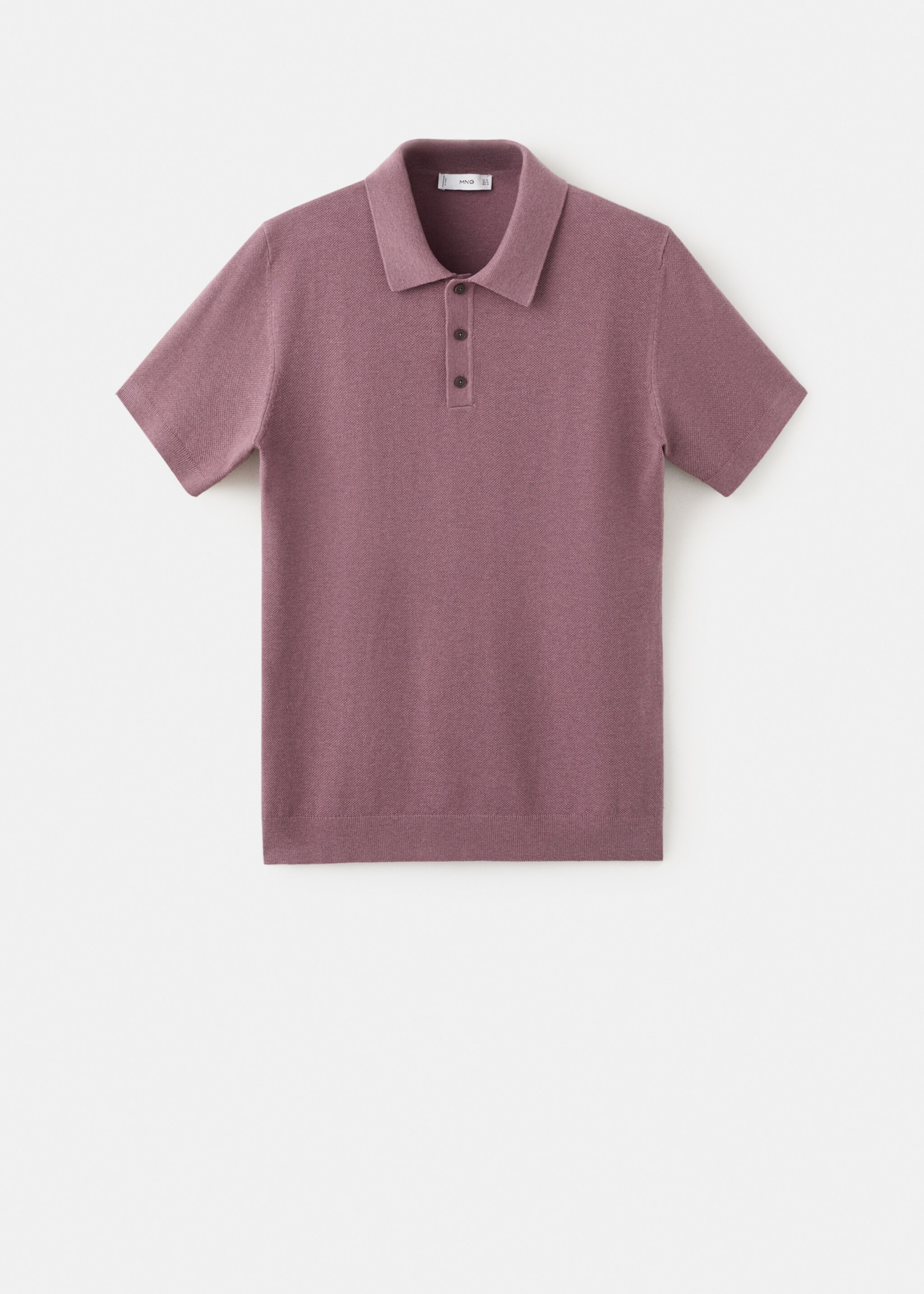 Polo punto fino microestructura - Artículo sin modelo, Ciruela. Ref: 27045944-00.