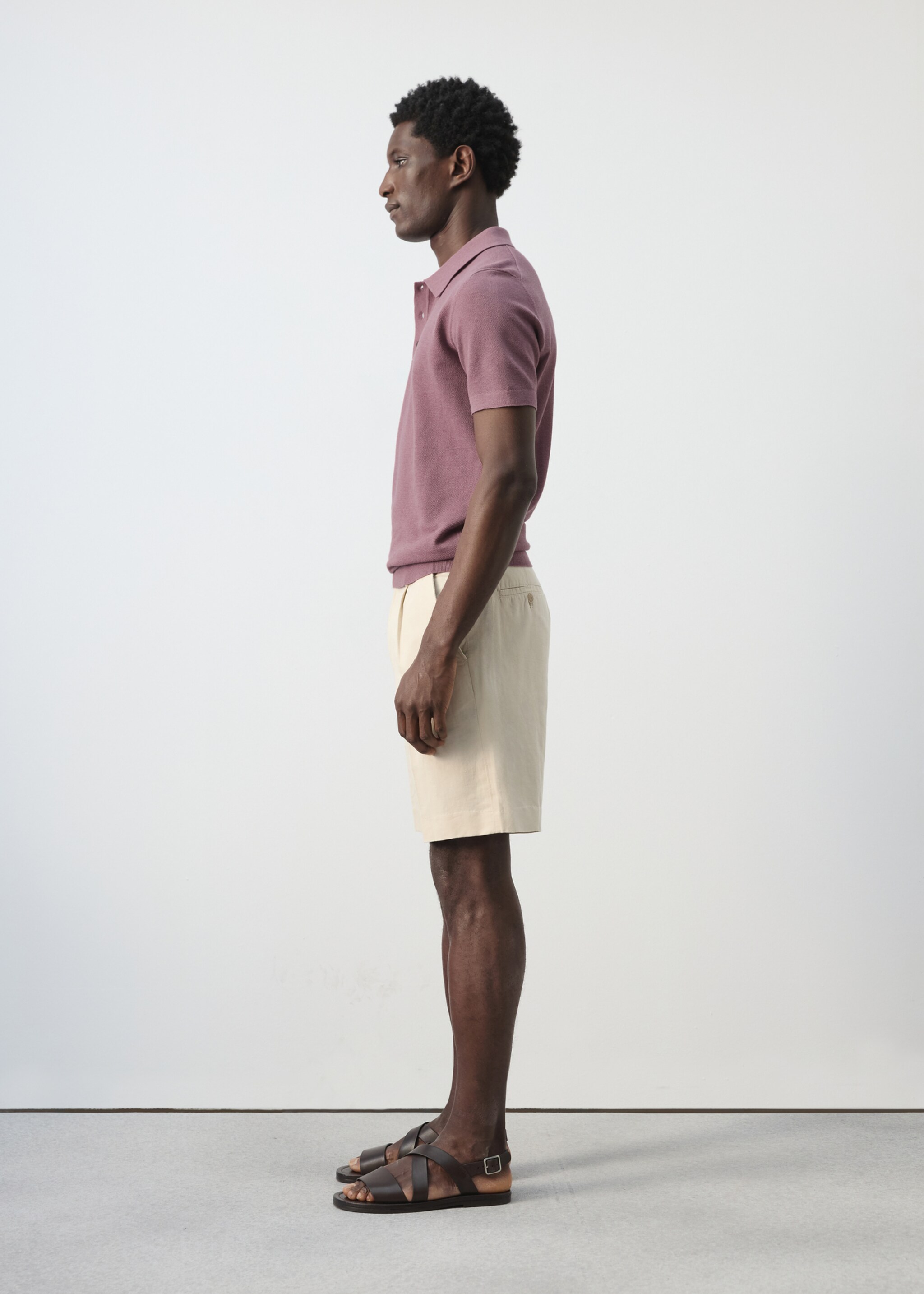 Polo punto fino microestructura - Detalle del artículo 2, Ciruela. Ref: 27045944-00.