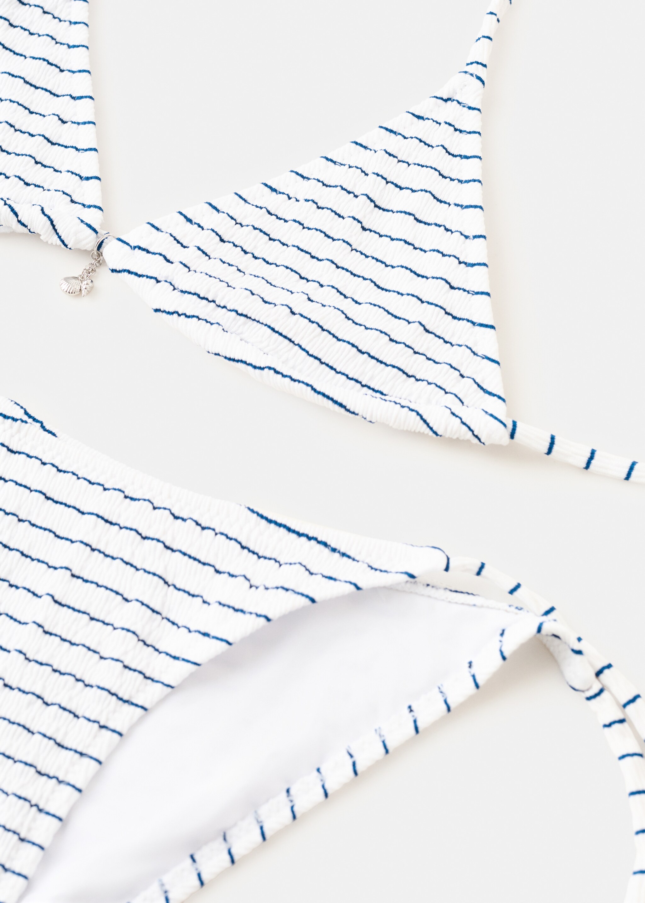 Striped bikini with mid-rise bottoms - Details of the article 8, Off White. Ref: 27045945-00.