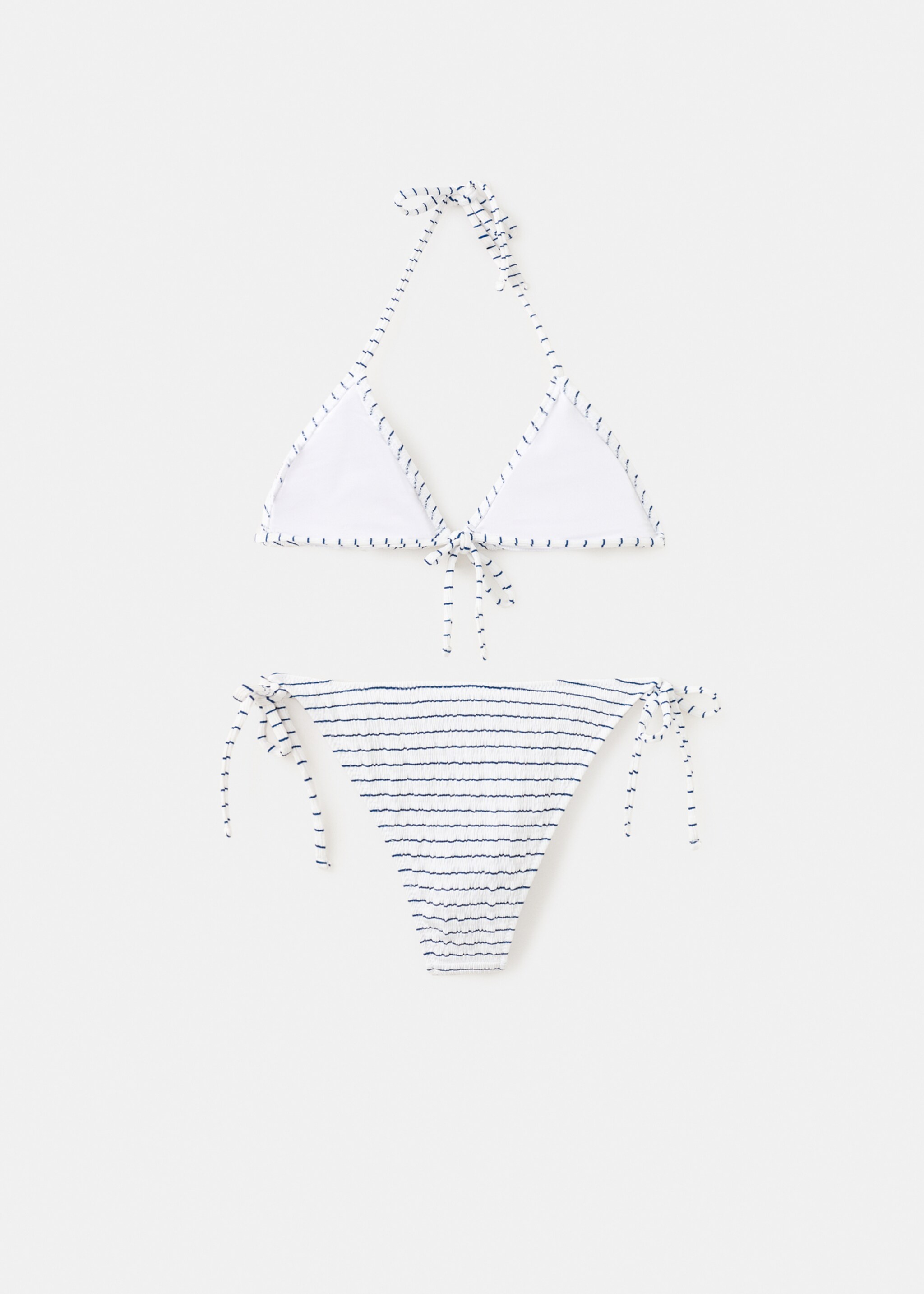 Striped bikini with mid-rise bottoms - Reverse of the article, Off White. Ref: 27045945-00.