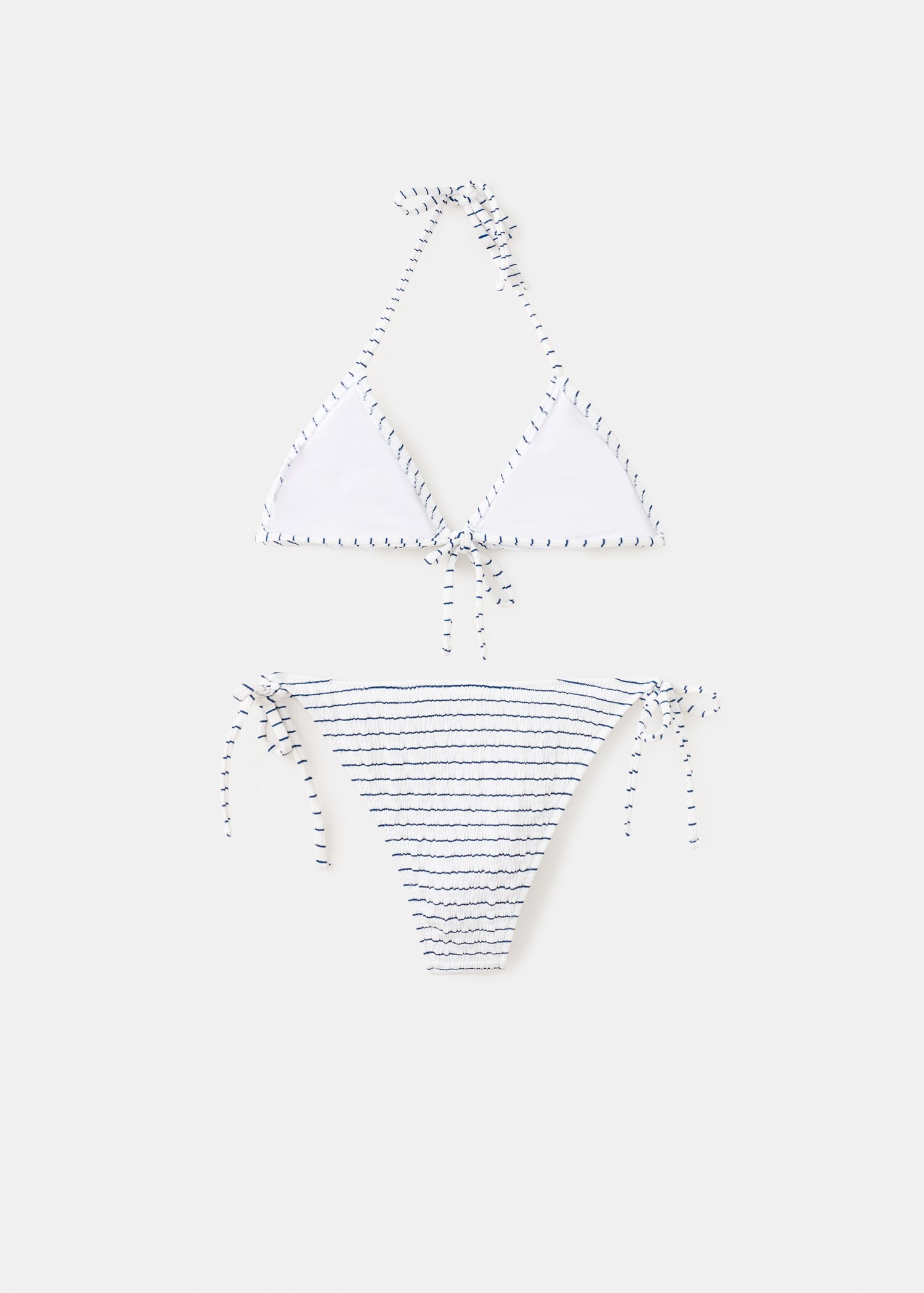 Striped bikini with mid-rise bottoms - Reverse of the article