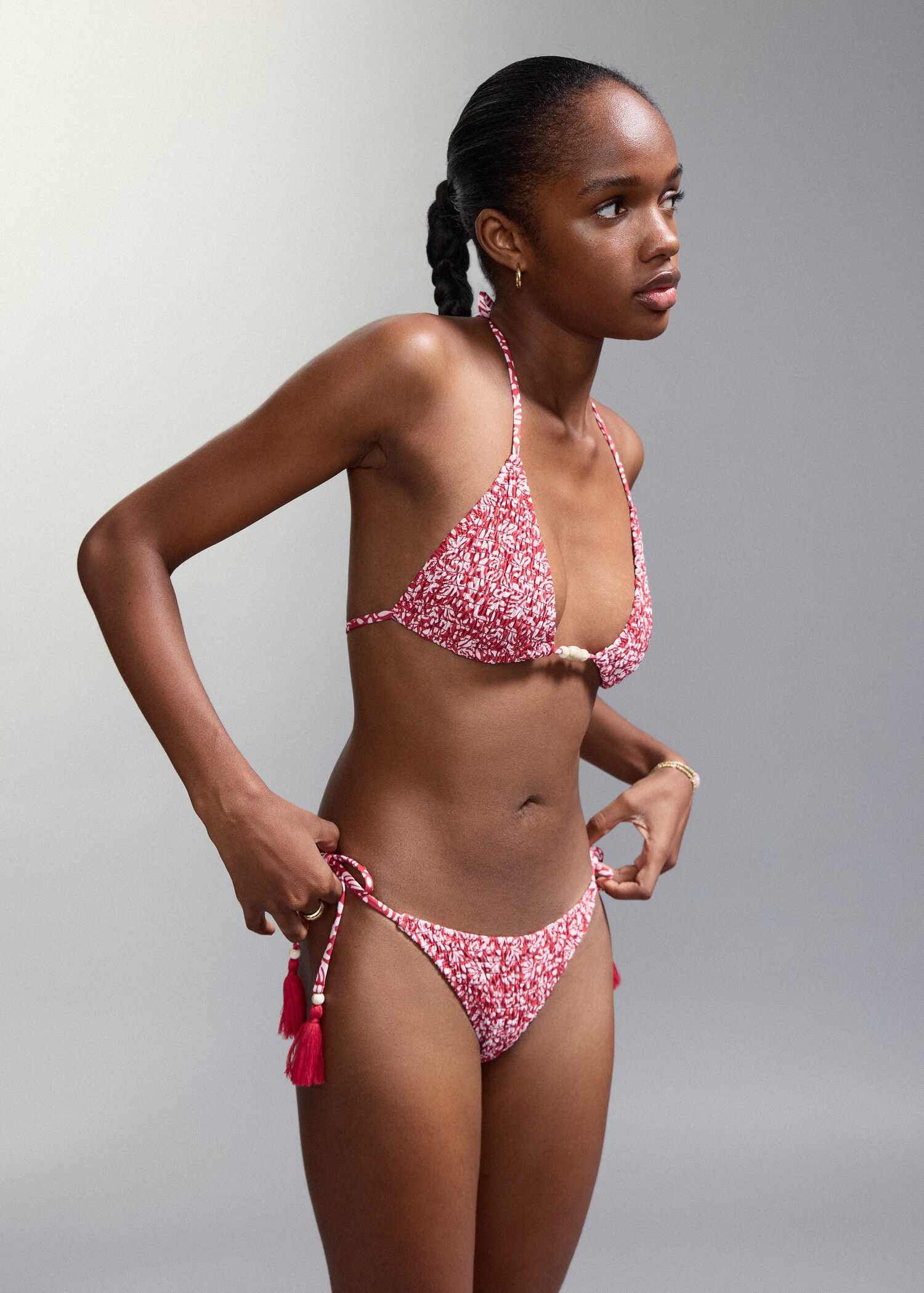 Ruched printed bikini - Medium plane