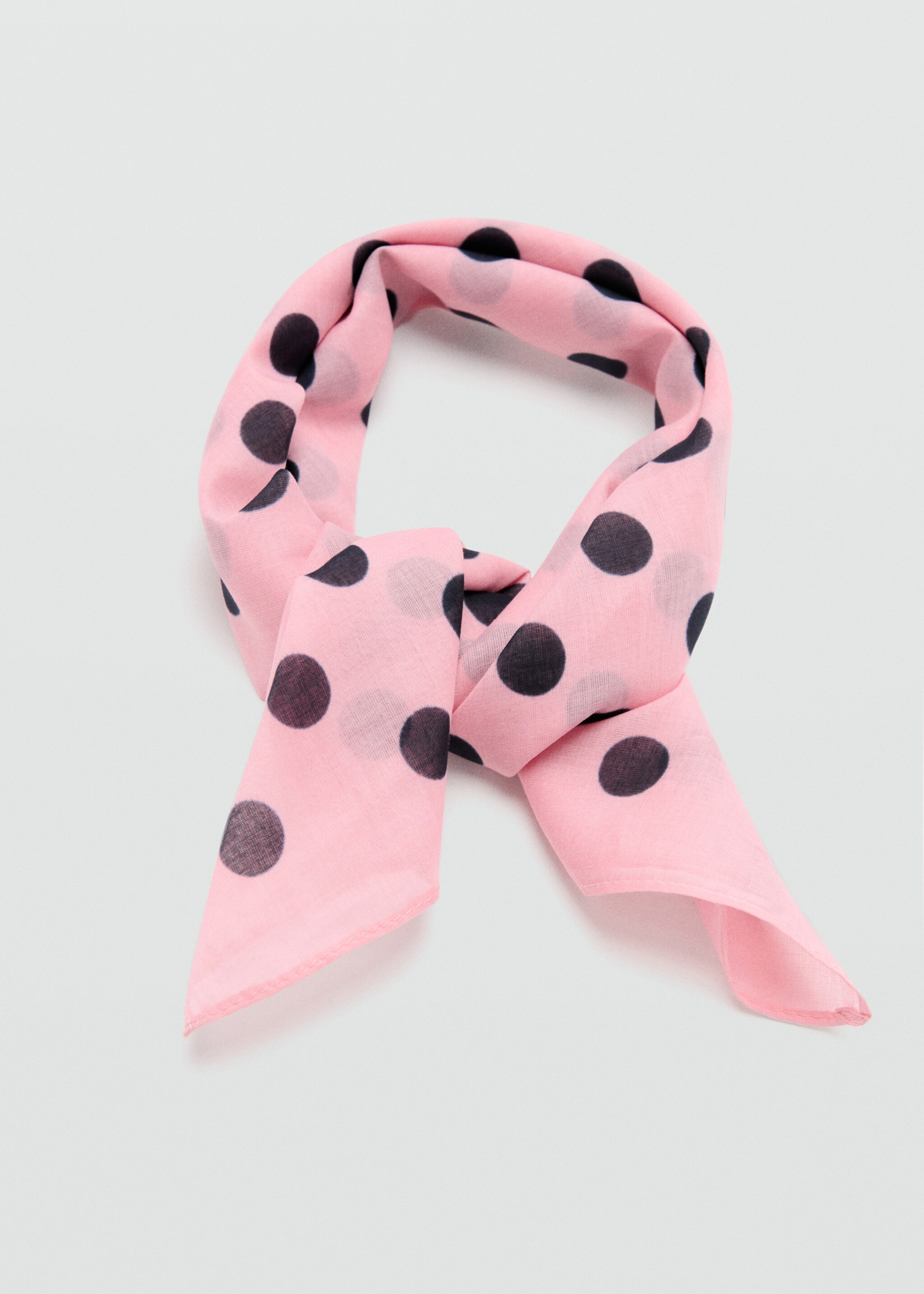 Polka dot print scarf - Details of the article 1, Pink. Ref: 27045954-00.