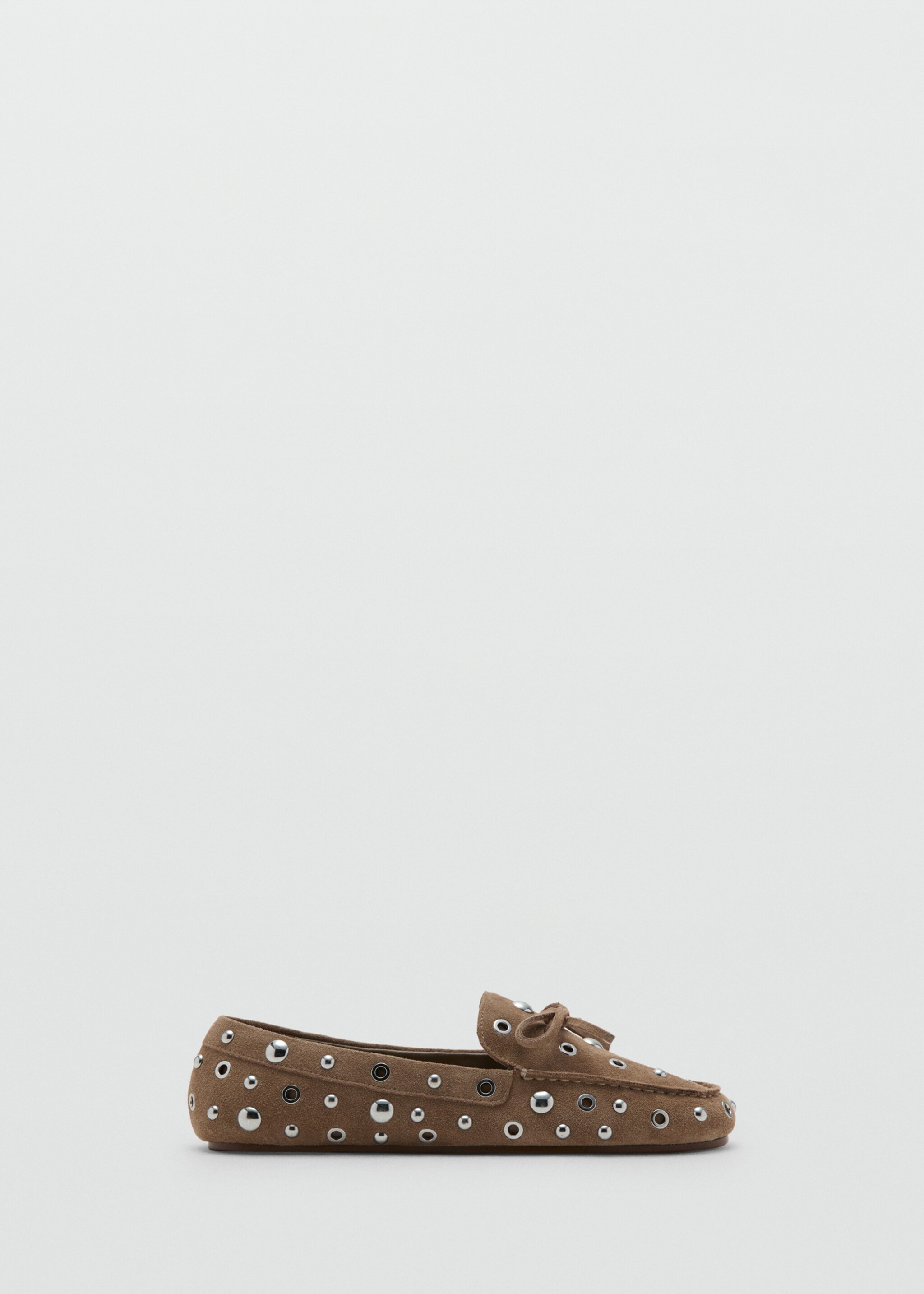 Suede moccasin with eyelets - Article without model, Sand. Ref: 27045961-00.