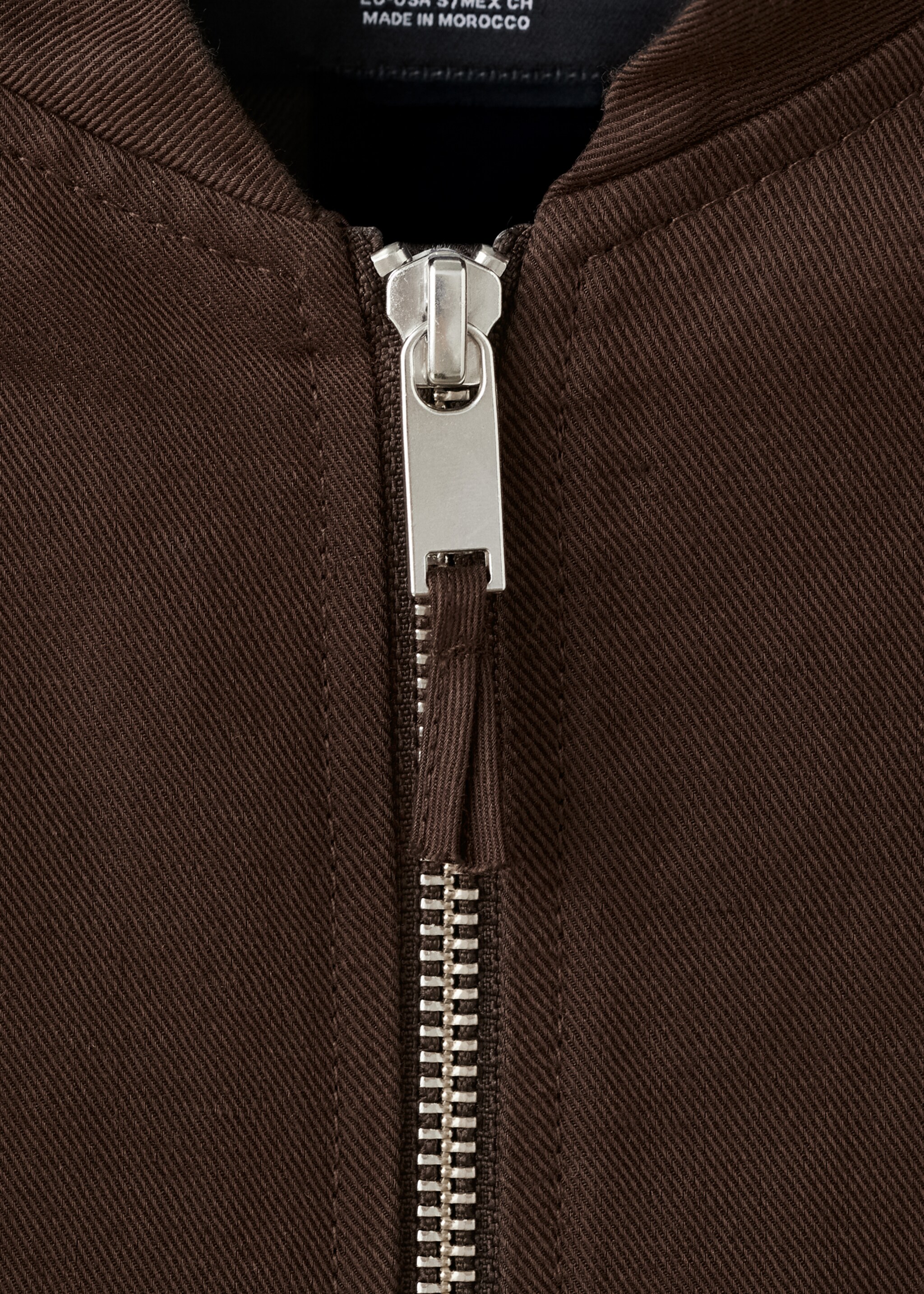 Veste bomber lin - Détail de l'article 8, Chocolat. Ref: 27045963-00.