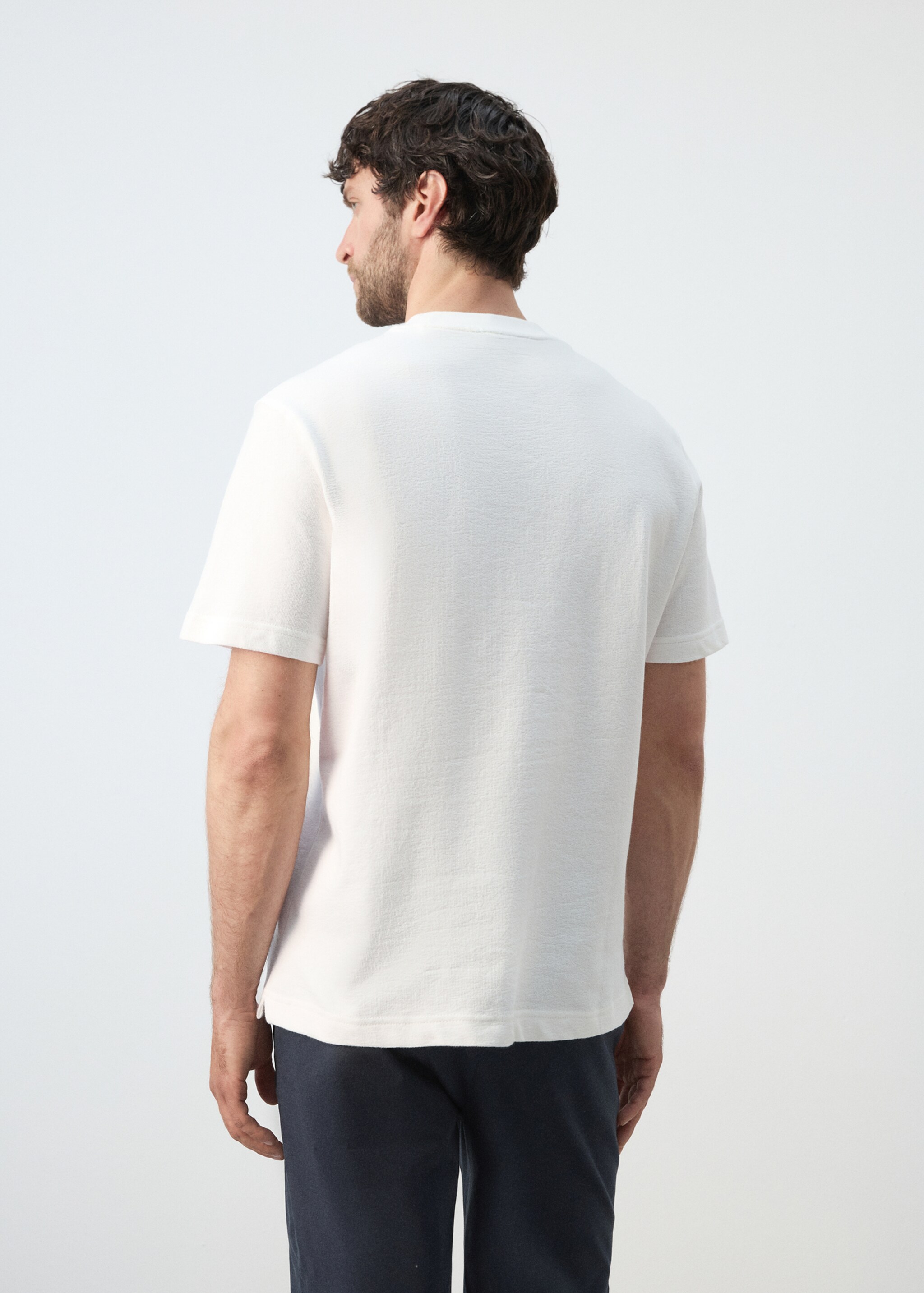 100% cotton T-shirt regular fit - Reverse of the article, White. Ref: 27045964-00.