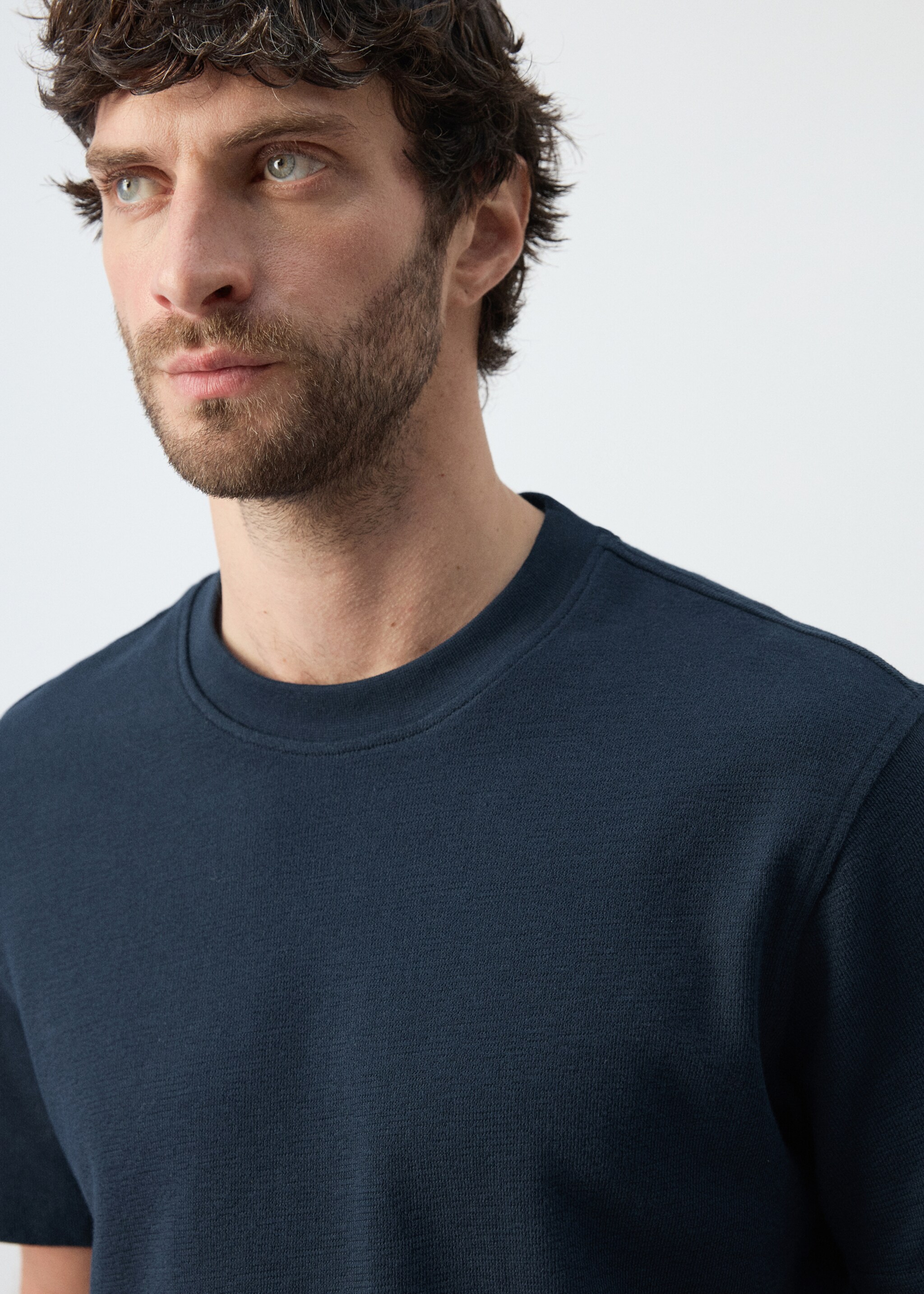 100% cotton T-shirt regular fit - Details of the article 1, Navy. Ref: 27045964-00.