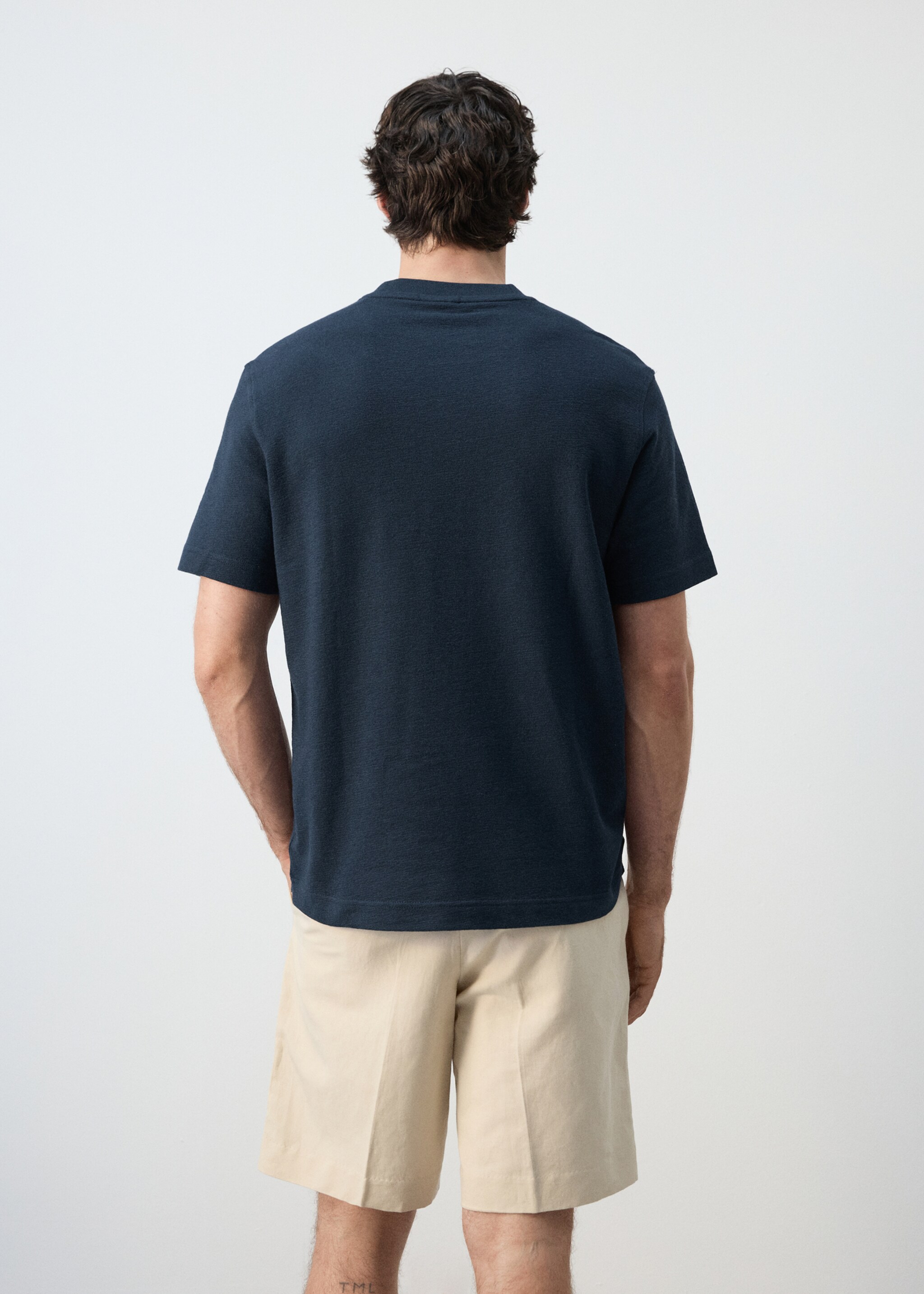 100% cotton T-shirt regular fit - Reverse of the article, Navy. Ref: 27045964-00.