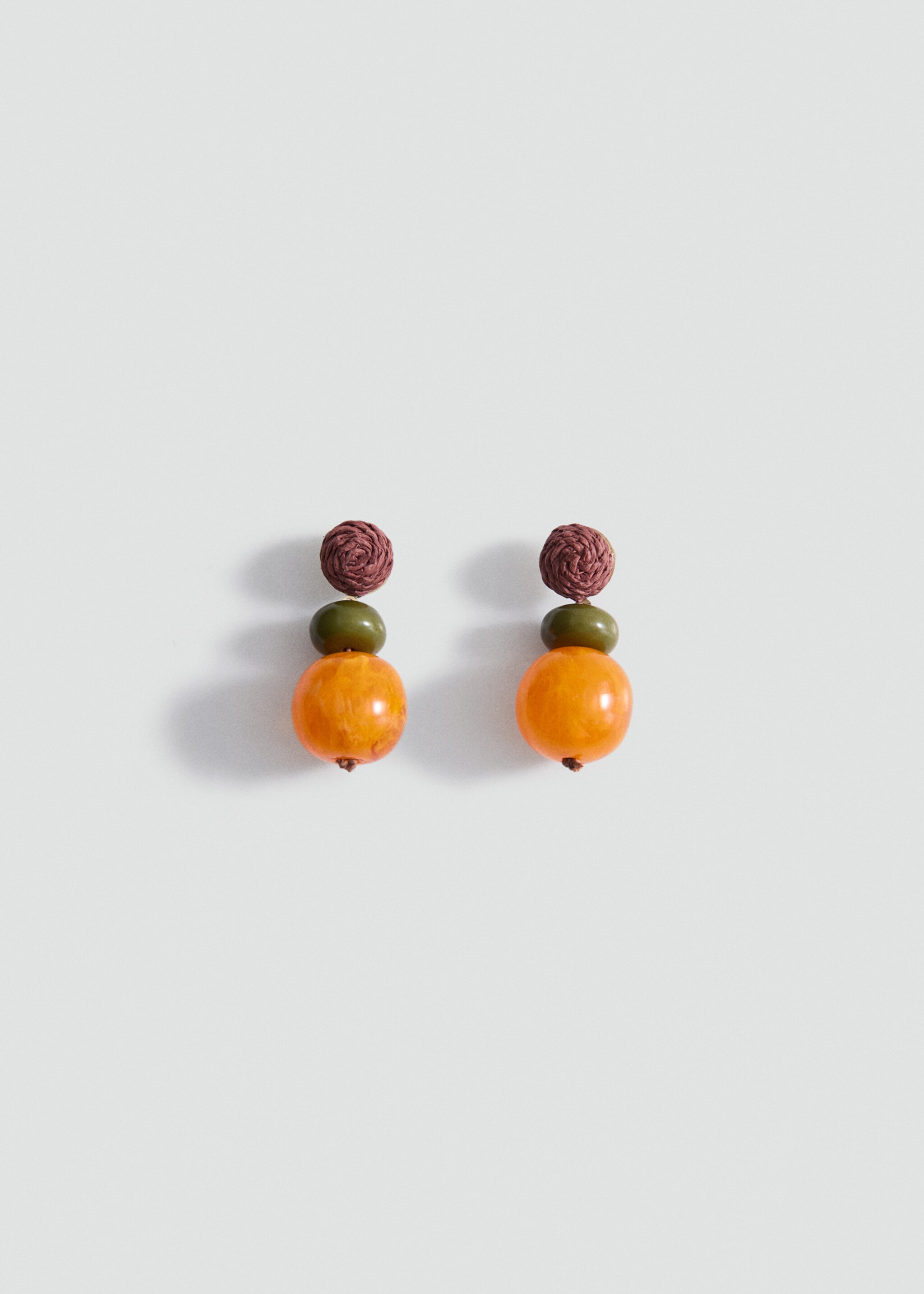 Combined resin hanging earrings - Article without model, Orange. Ref: 27045966-00.