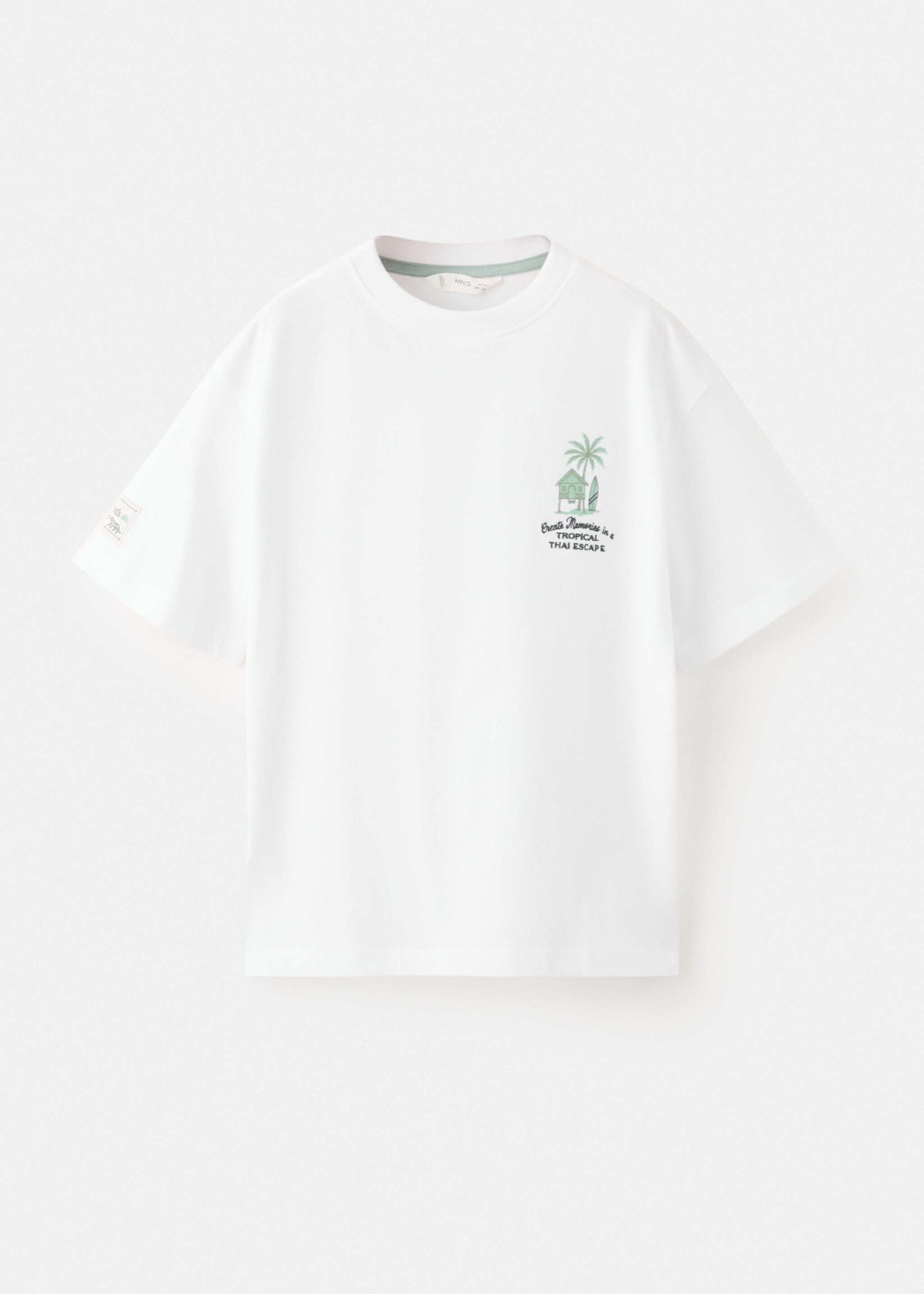 Printed cotton-blend t-shirt - Article without model, White. Ref: 27045968-00.