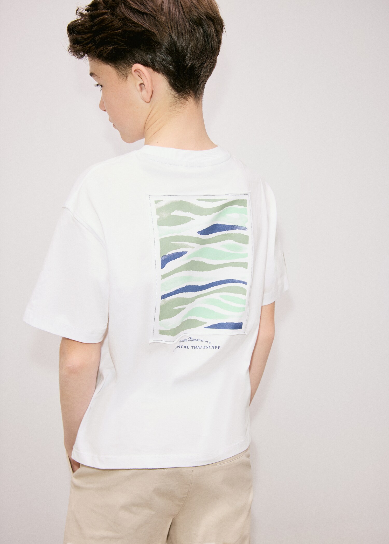 Printed cotton-blend t-shirt - Details of the article 1