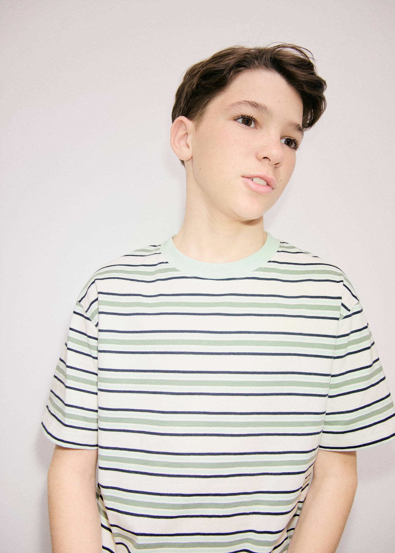 Striped cotton T-shirt - Medium plane
