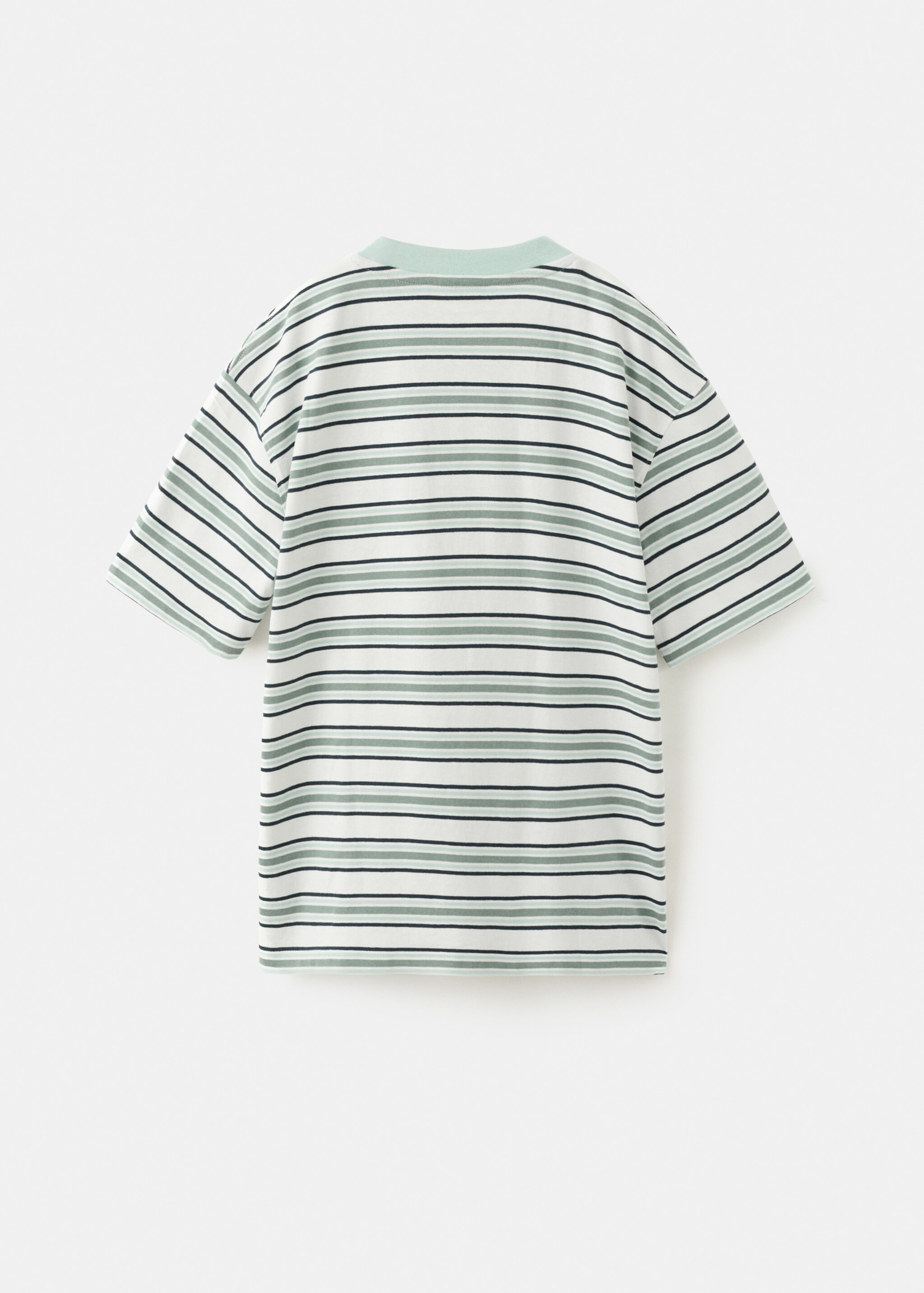 Striped cotton T-shirt - Reverse of the article, Aqua Green. Ref: 27045969-00.