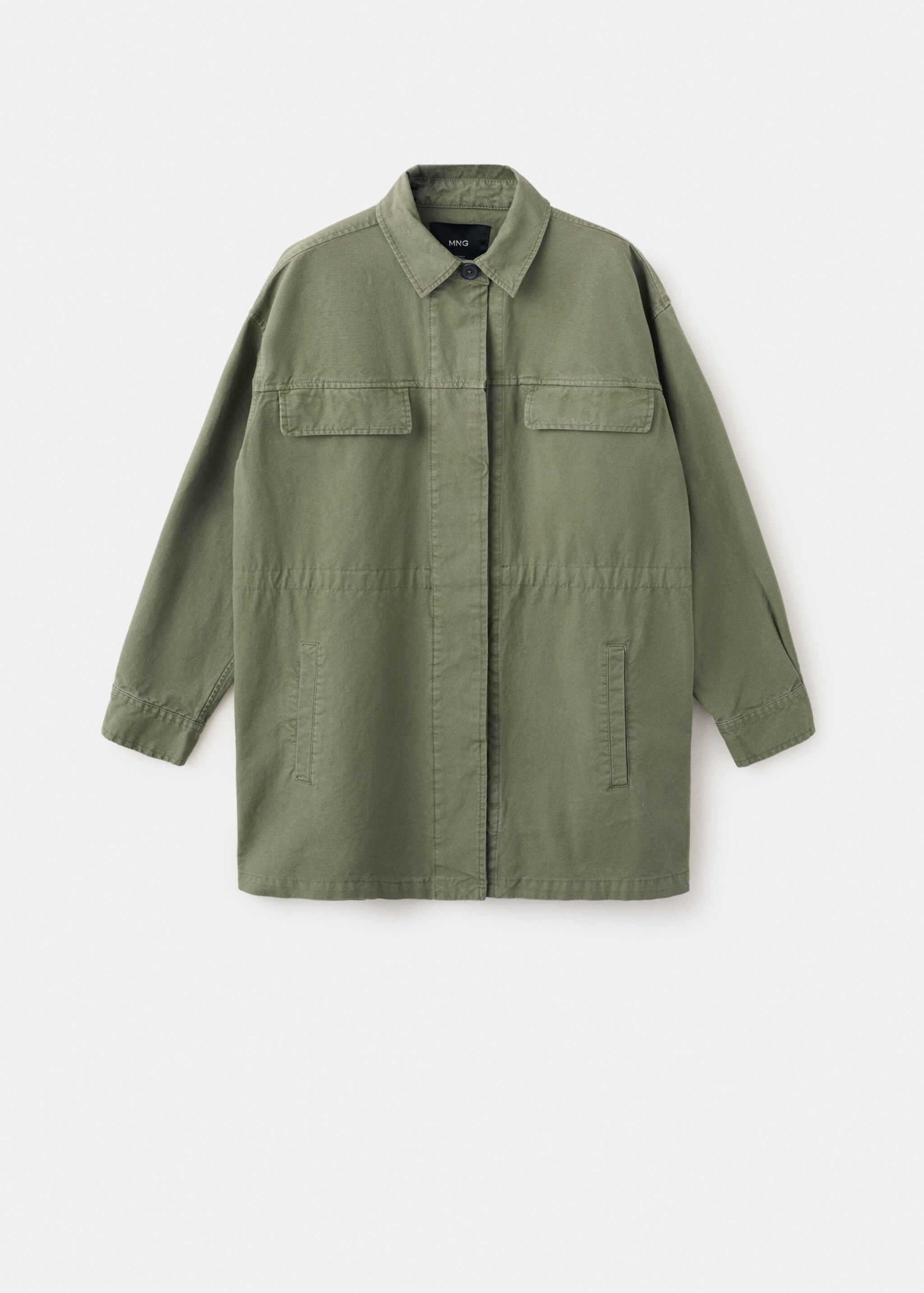 Oversized denim parka - Article without model, Khaki. Ref: 27045973-00.