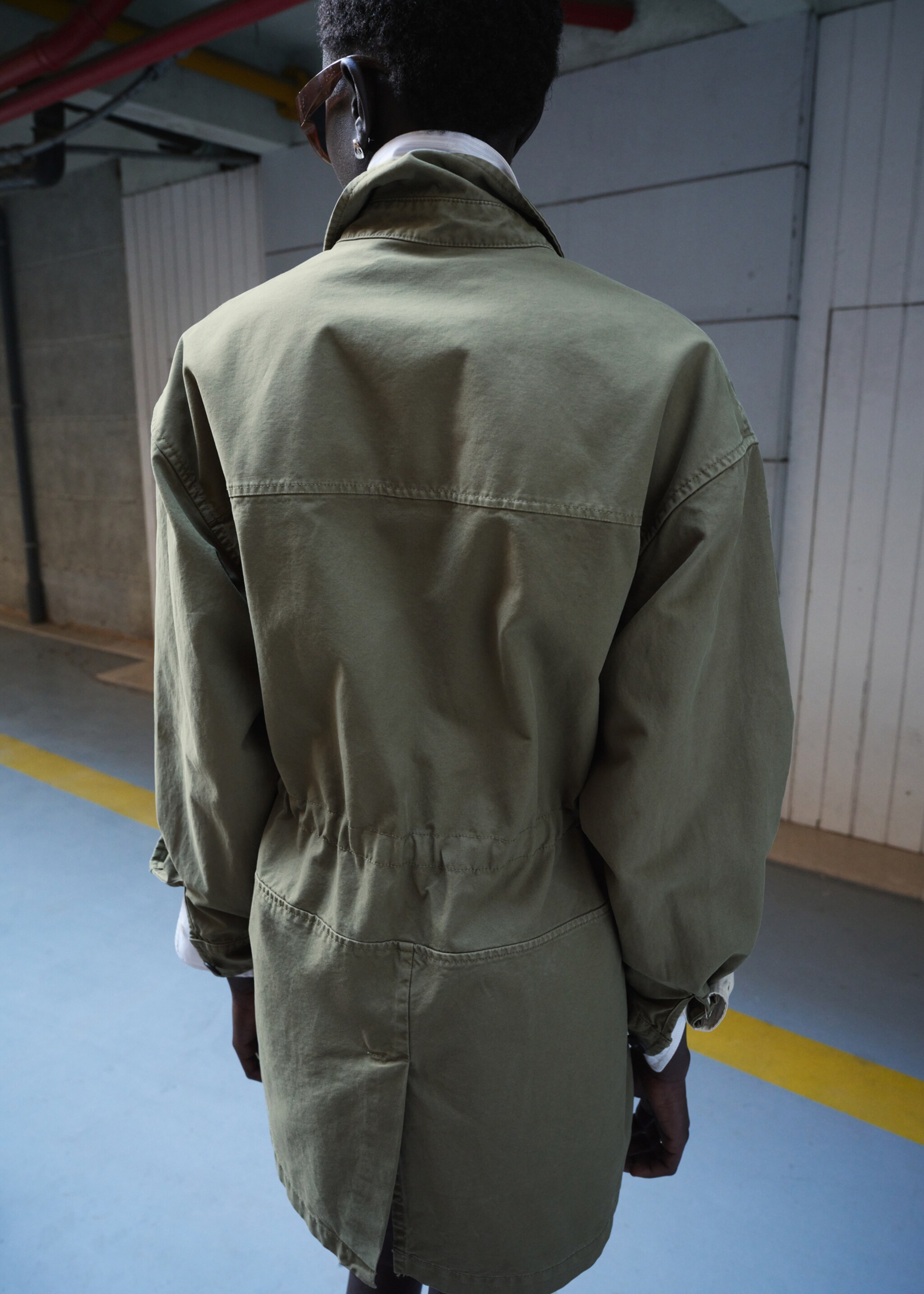 Oversized denim parka - Reverse of the article, Khaki. Ref: 27045973-00.