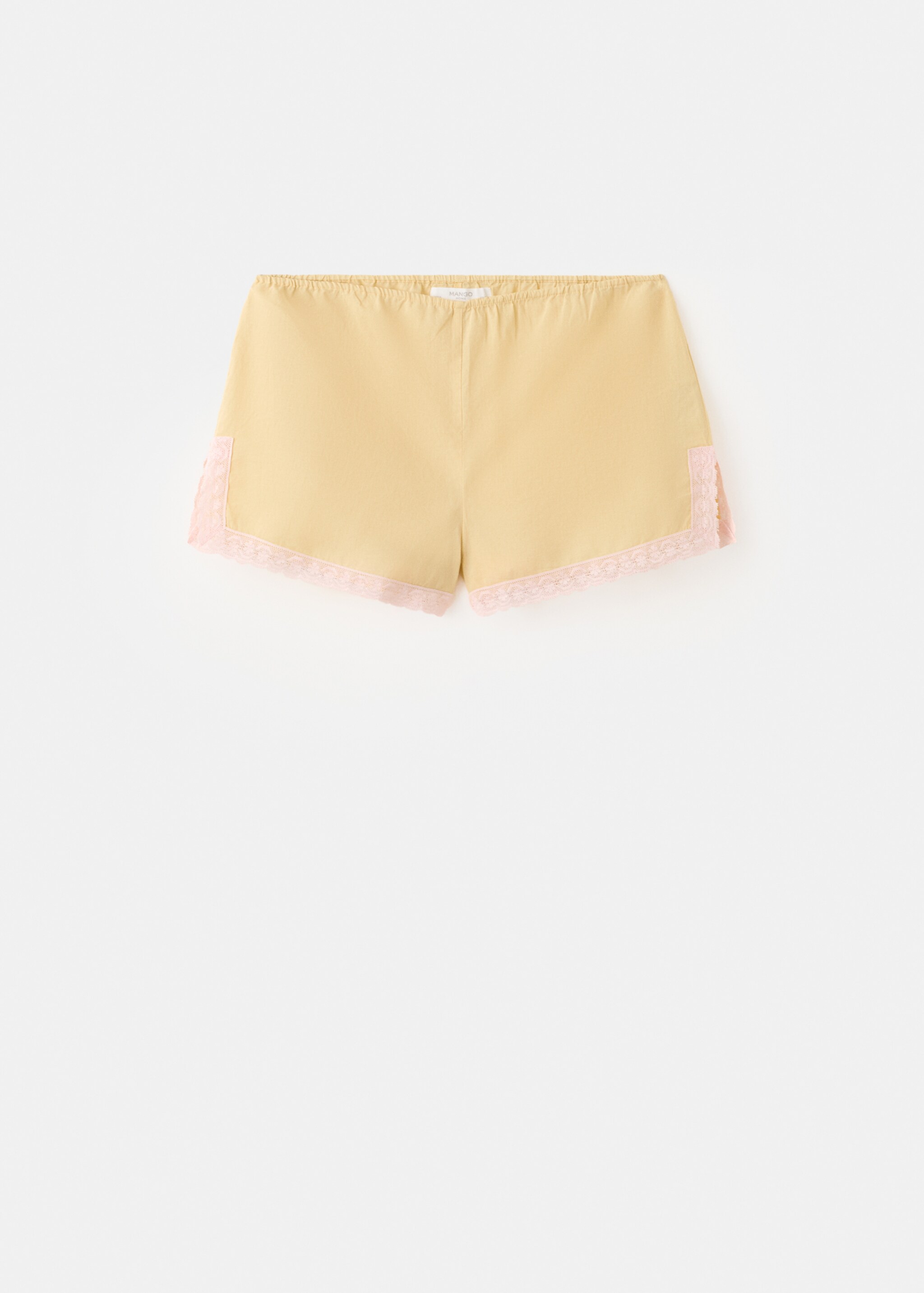 100% cotton pyjama shorts - Article without model, Pastel Yellow. Ref: 27045974-00.