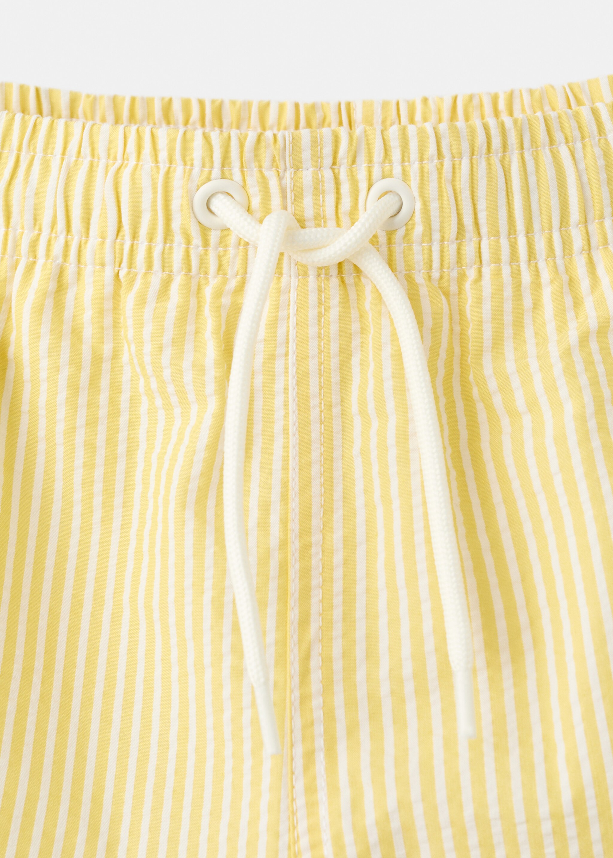 Seersucker striped swimsuit - Details of the article 8, Yellow. Ref: 27045983-00.
