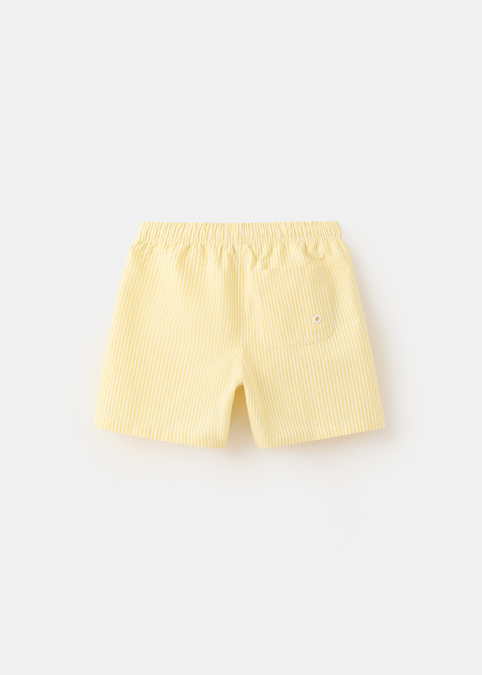 Seersucker striped swimsuit - Reverse of the article, Yellow. Ref: 27045983-00.