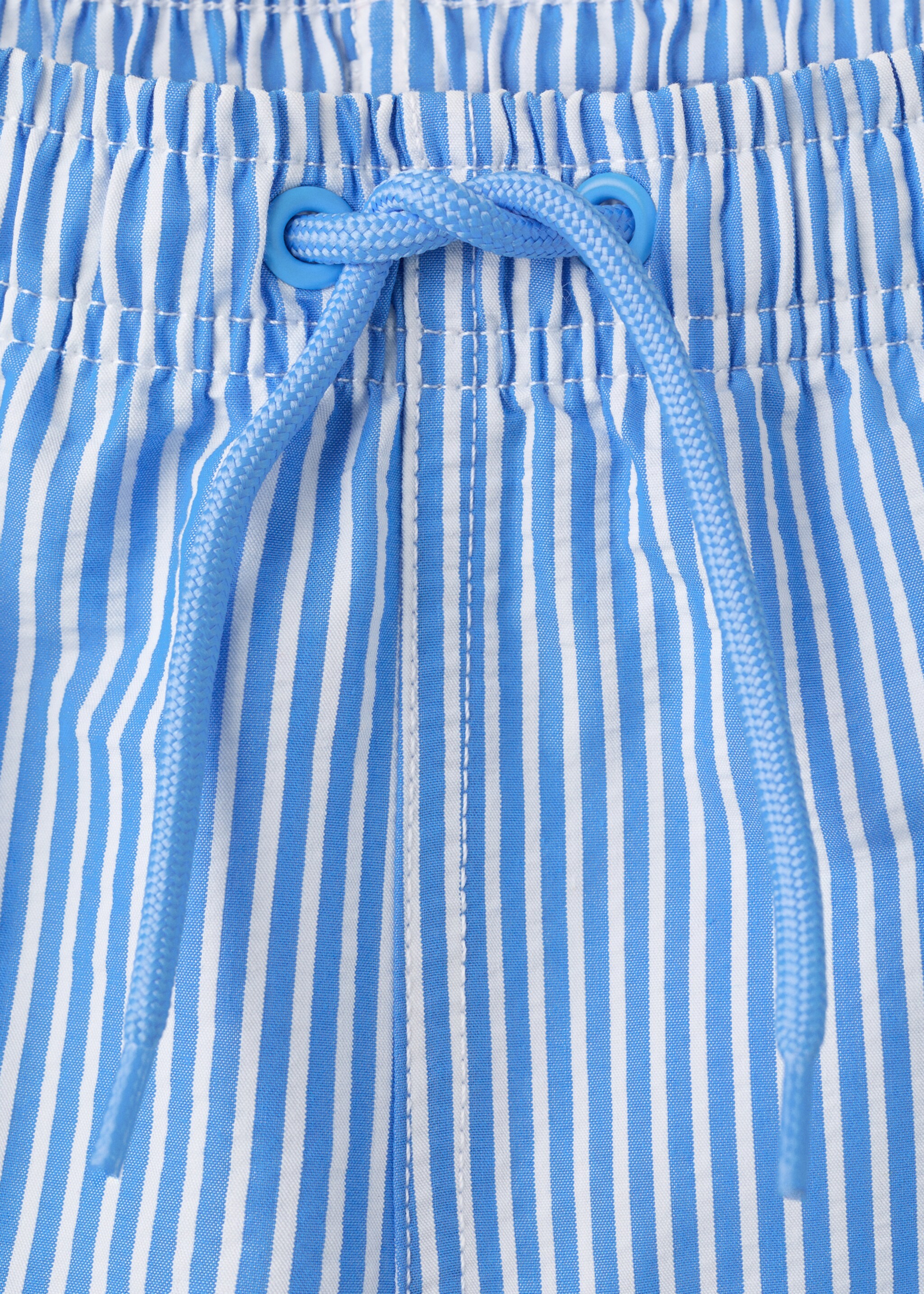 Seersucker striped swimsuit - Details of the article 8, Blue. Ref: 27045983-00.